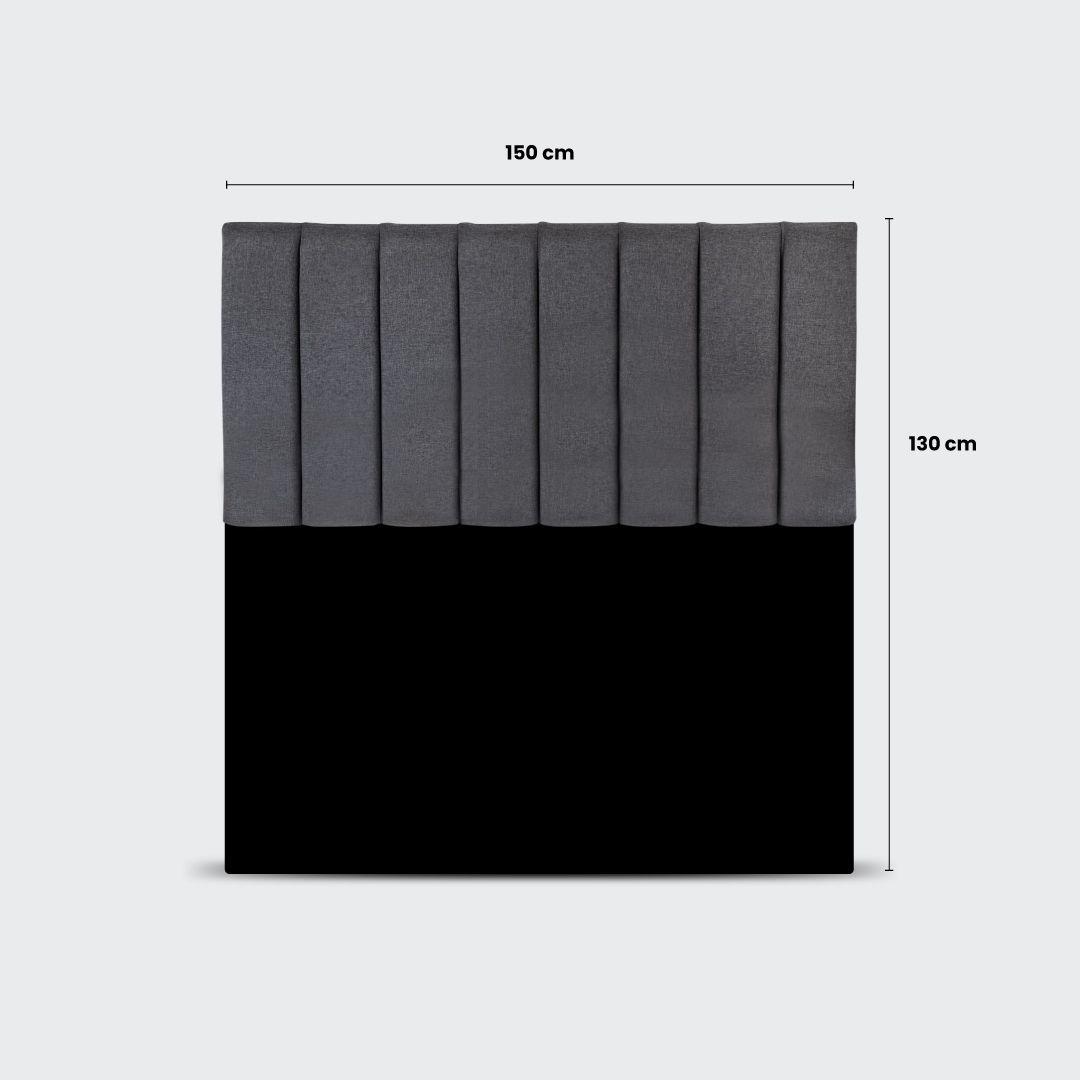 Respaldo de cama 2 plazas Tubular Gris-6