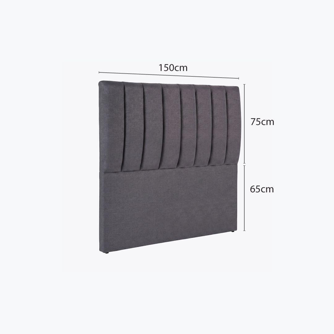 Respaldo de cama 2 plazas Tubular Gris-5