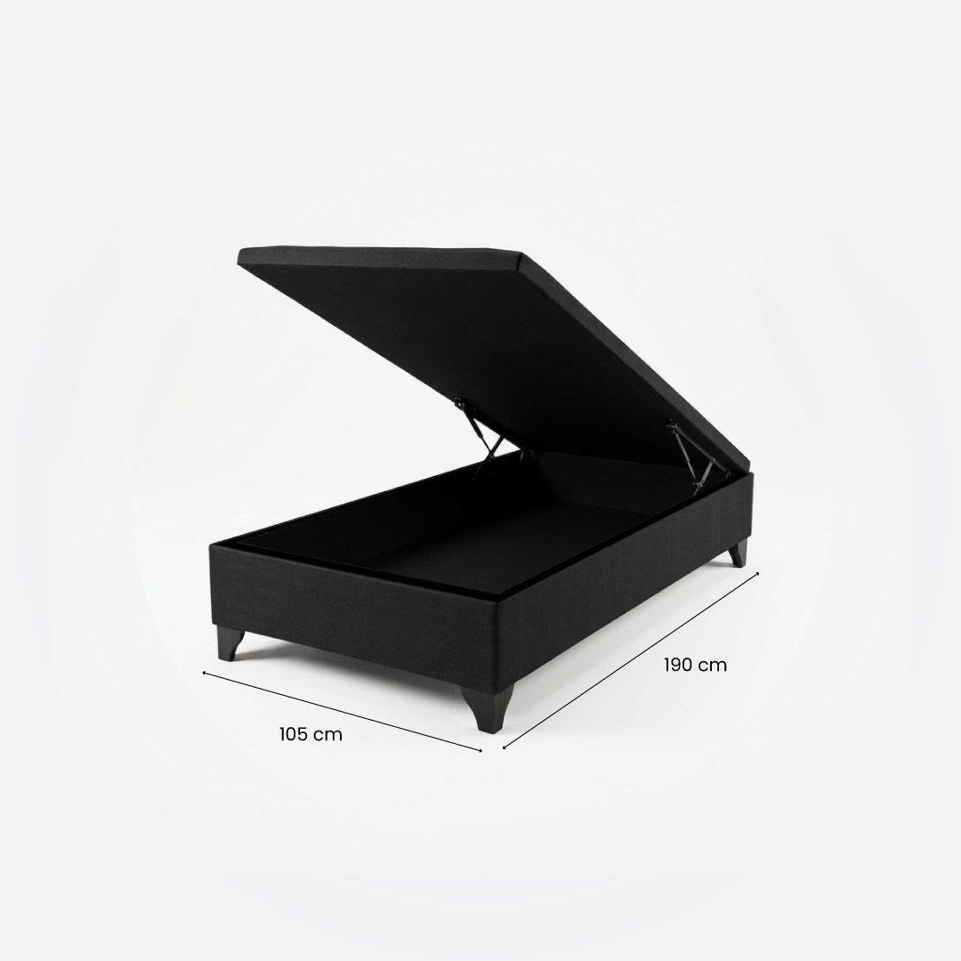 Cama Baúl 1,5 plazas Athenas apertura vertical negro-3