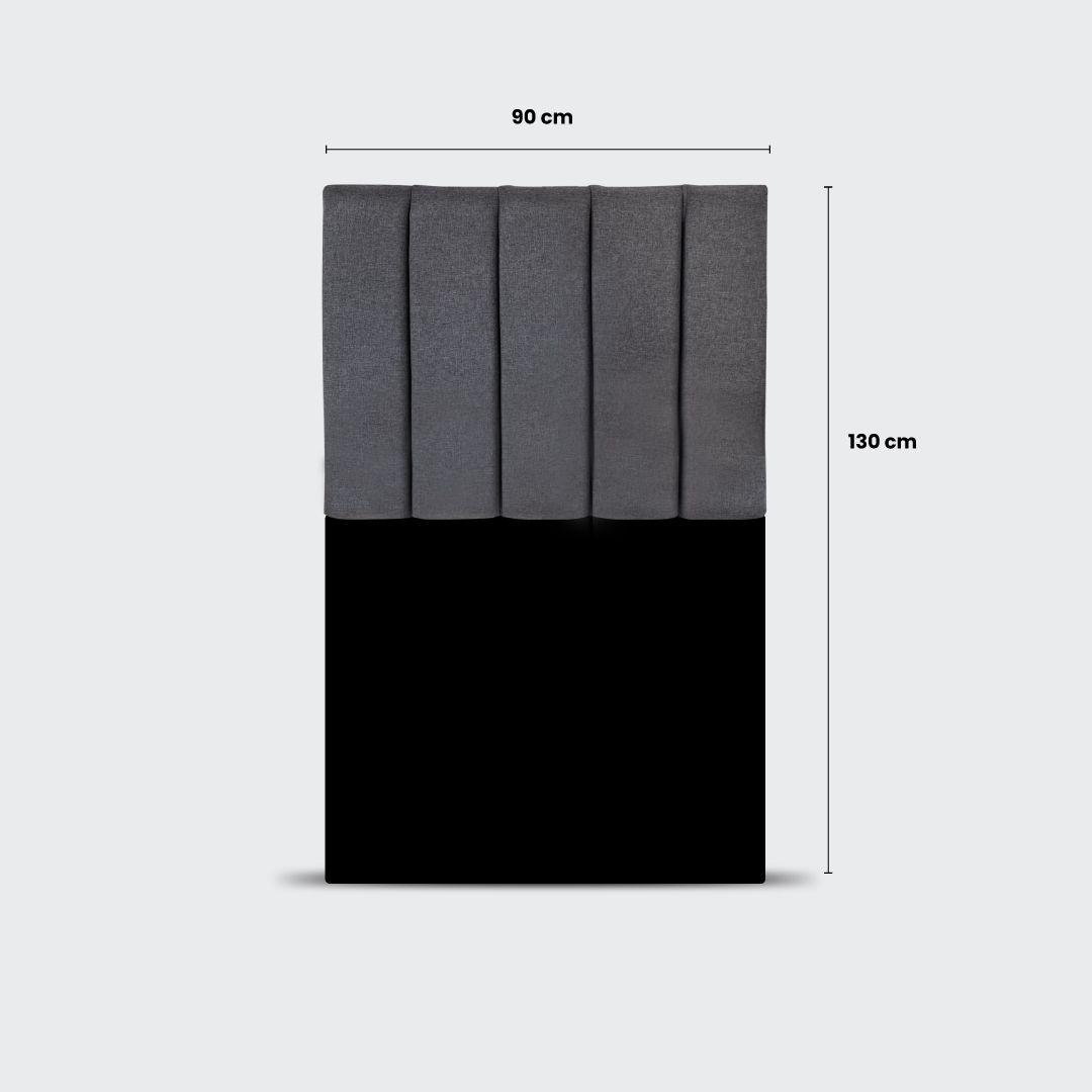Respaldo de cama 1 plaza Tubular Gris-6