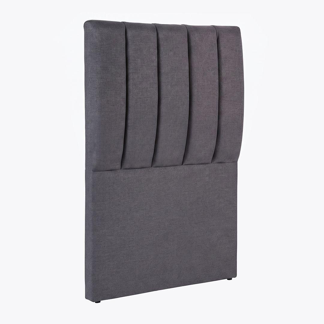 Respaldo de cama 1 plaza Tubular Gris-2