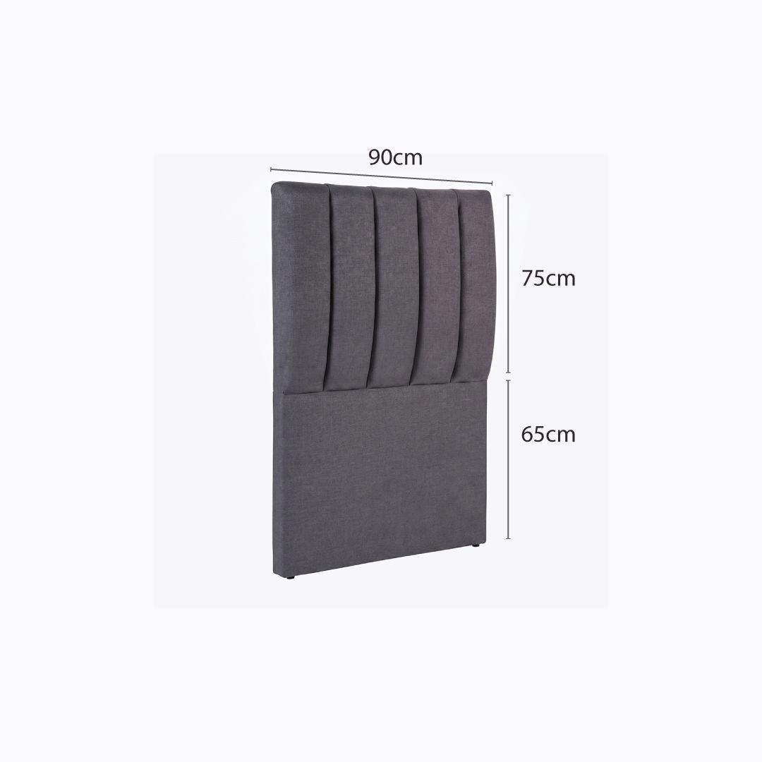 Respaldo de cama 1 plaza Tubular Gris-5