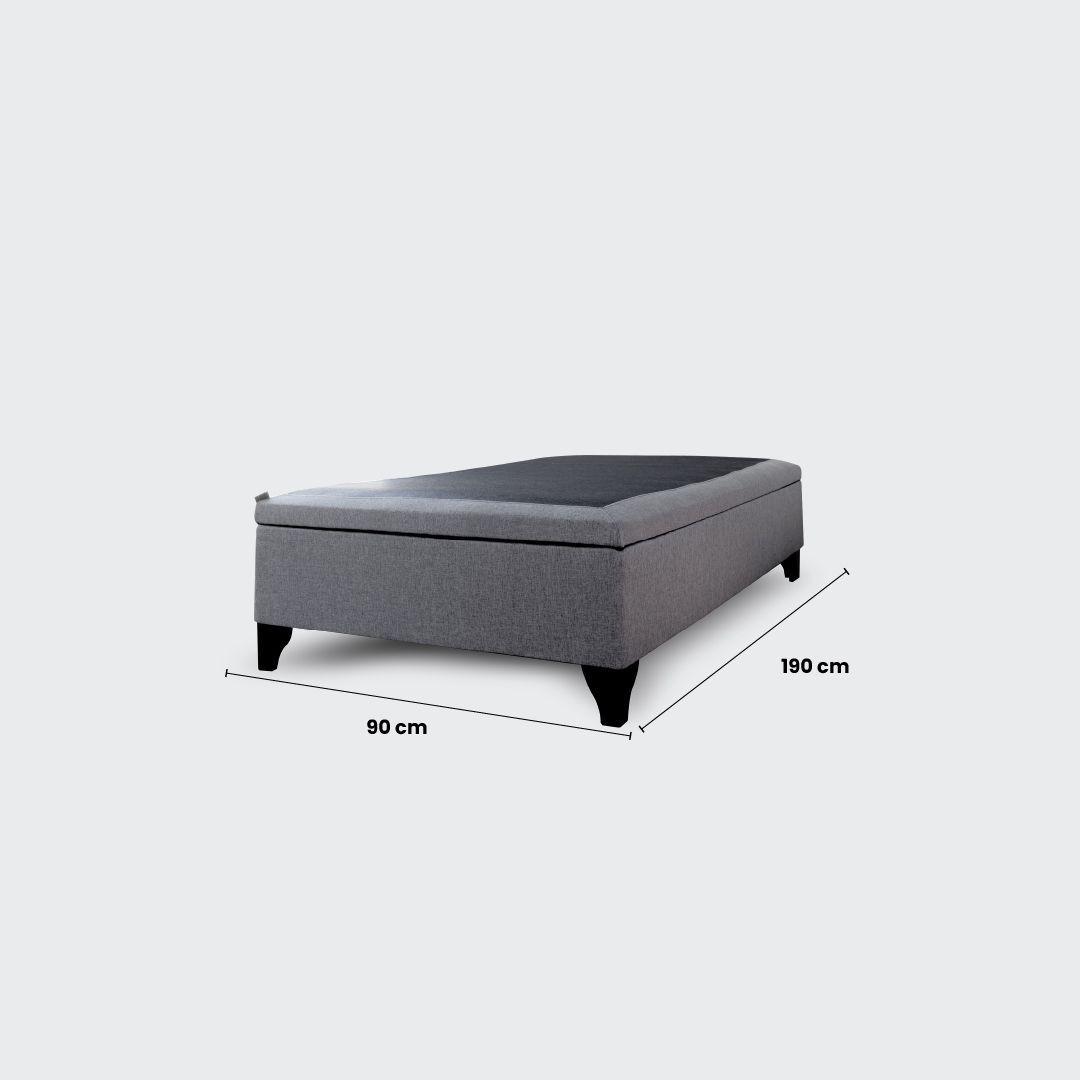 Cama Baúl 1 plaza Athenas apertura horizontal gris-5