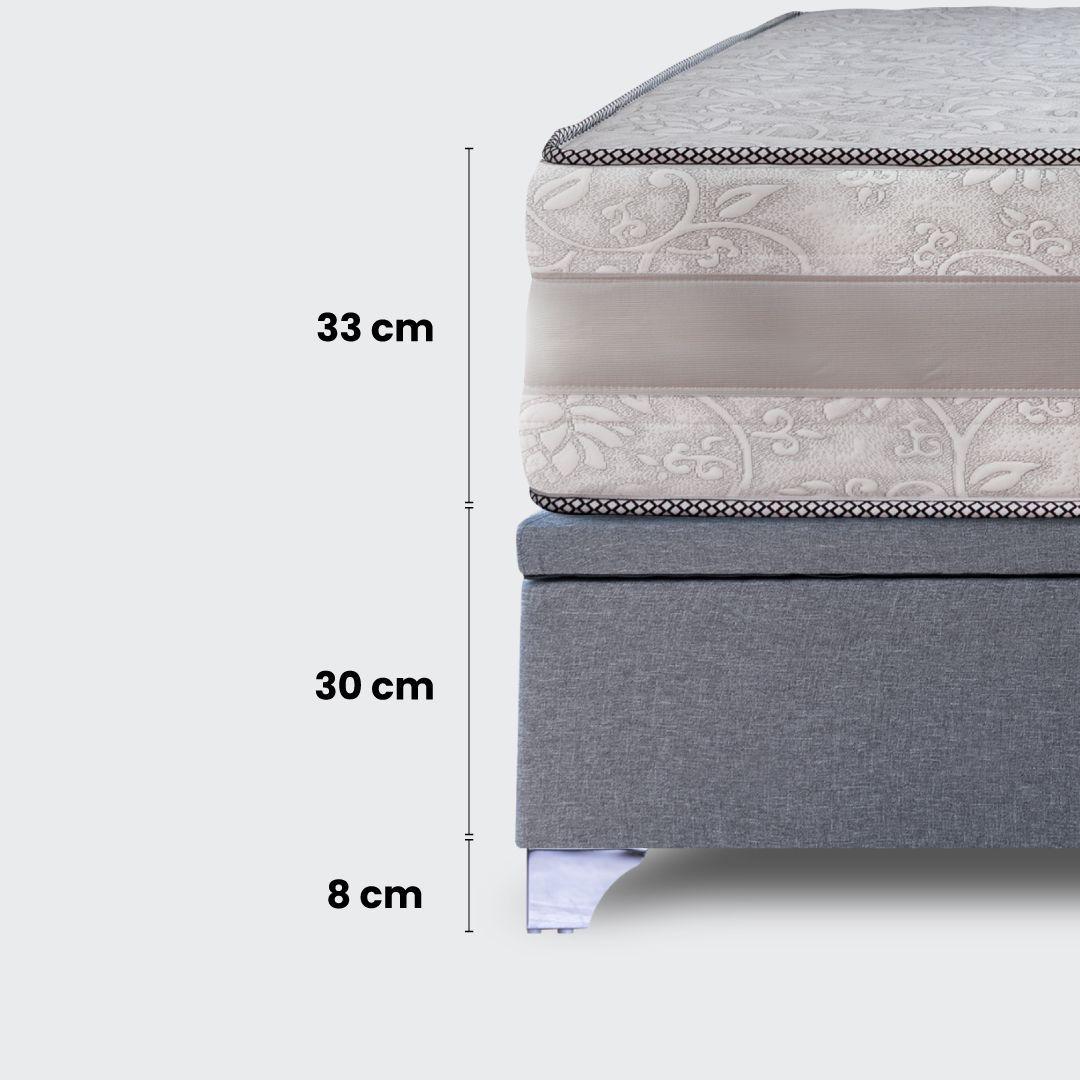 Cama baúl 2 plazas Colosal con respaldo tubular negro-4