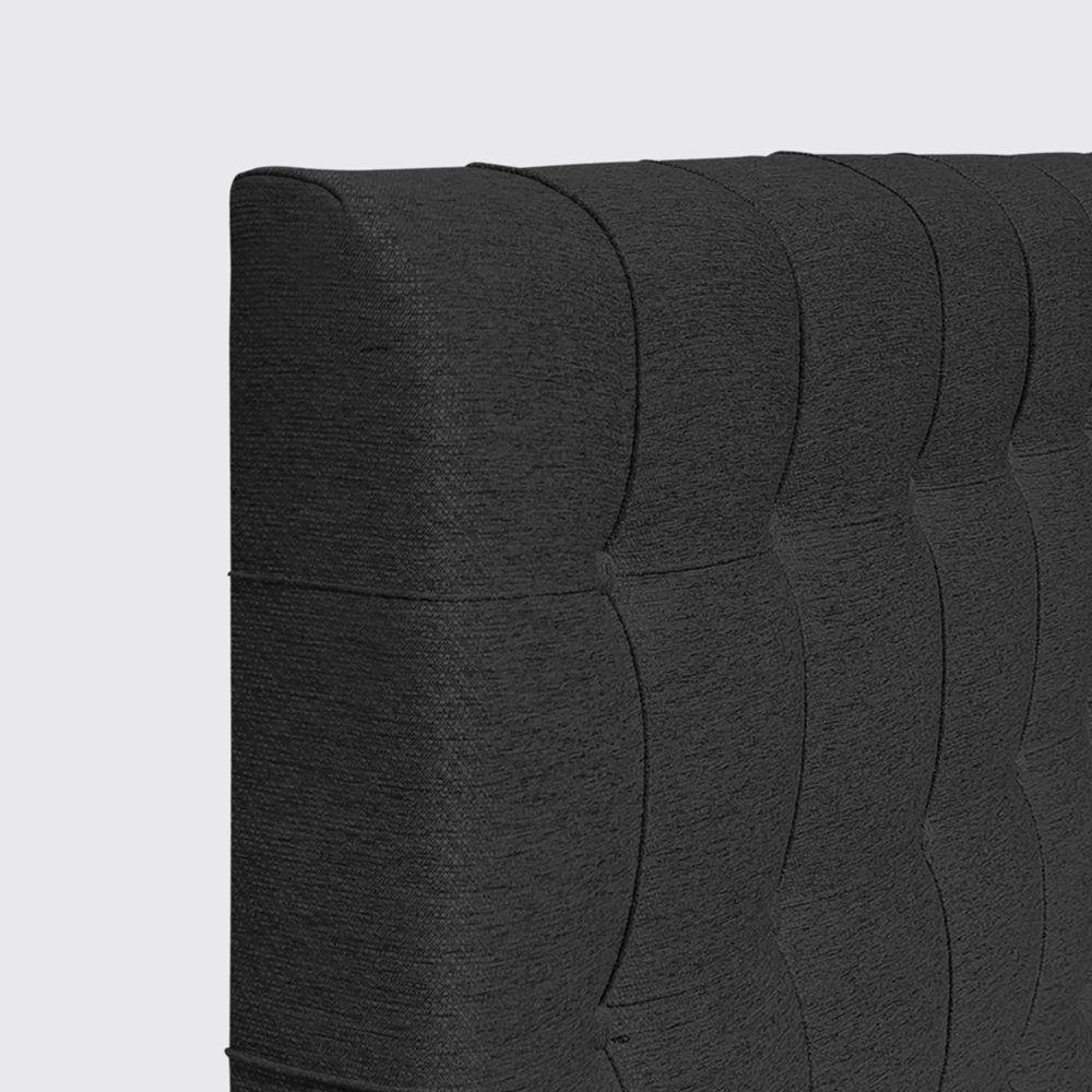 Respaldo Button clásico Negro 1.5 plazas-1