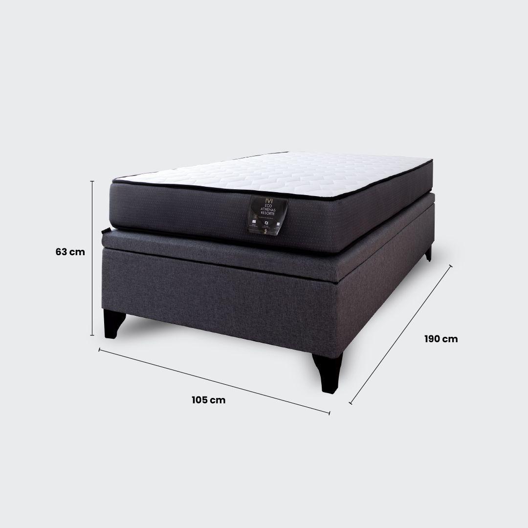 Cama Baúl 1,5 plaza Athenas apertura horizontal-5