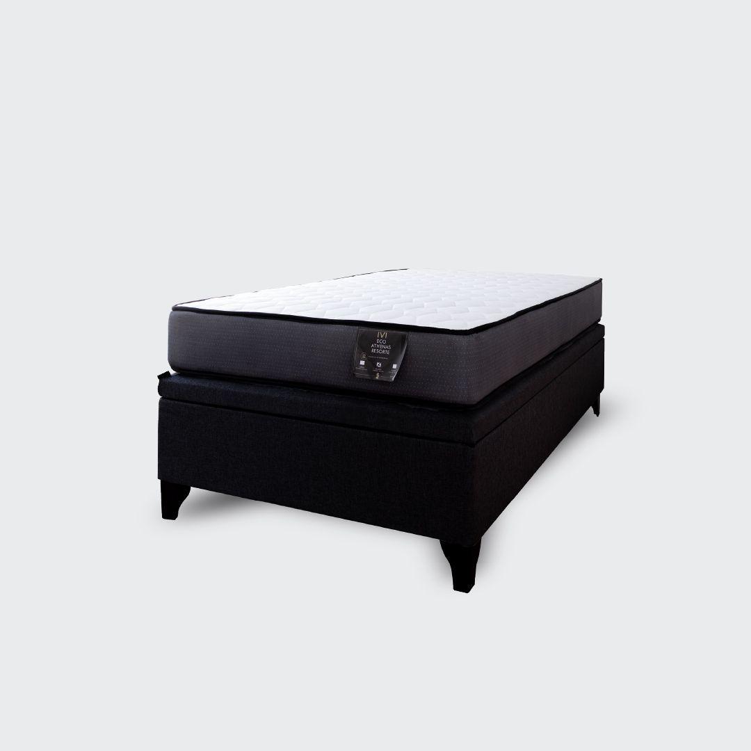 Cama Baúl 1,5 plazas Athenas apertura horizontal negro-3