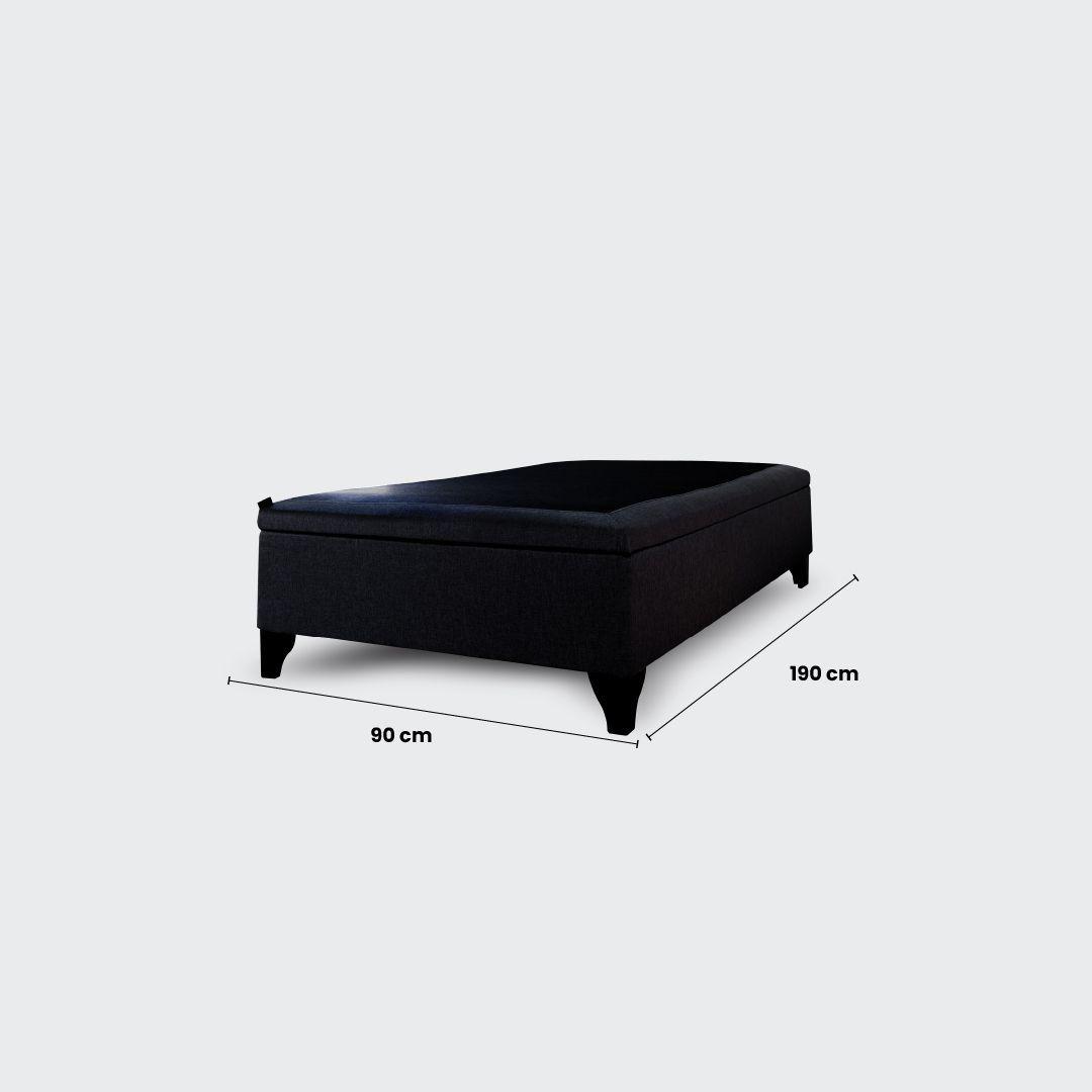 Cama Baúl 1 plaza Athenas apertura horizontal negro-6