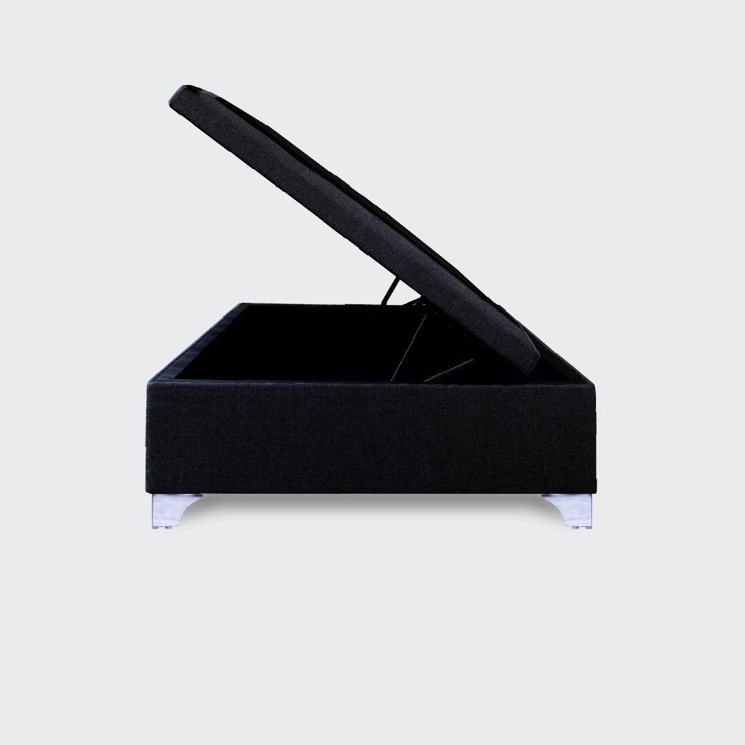 Base baúl Elite 1,5 plazas Con respaldo Tubular negro-2