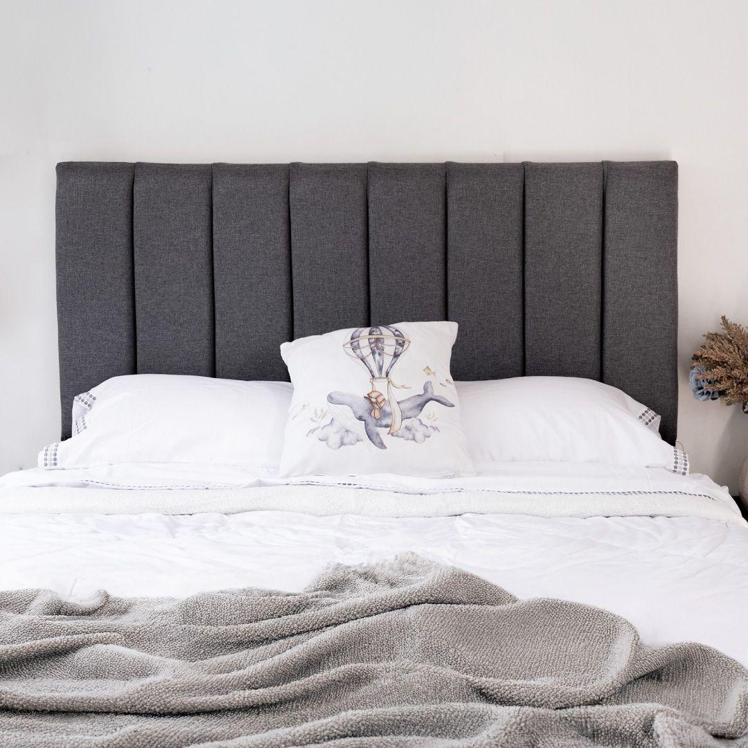 Respaldo de cama King Tubular Gris-2