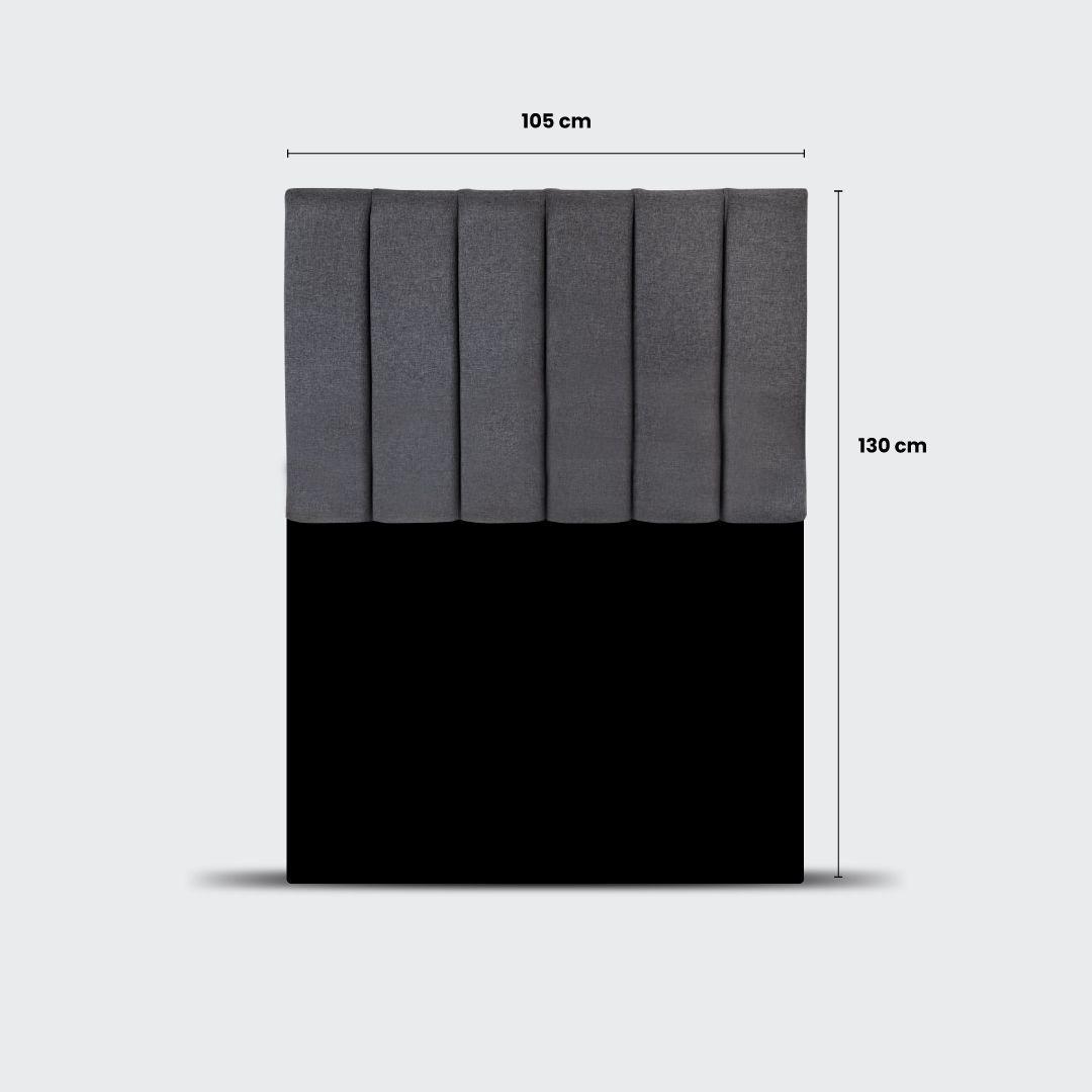 Respaldo de cama 1,5 plazas Tubular Gris-6