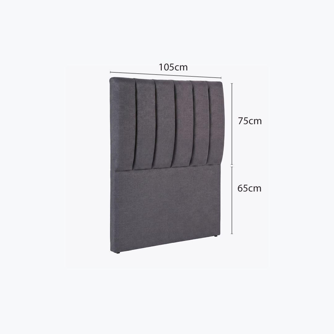 Respaldo de cama 1,5 plazas Tubular Gris-5