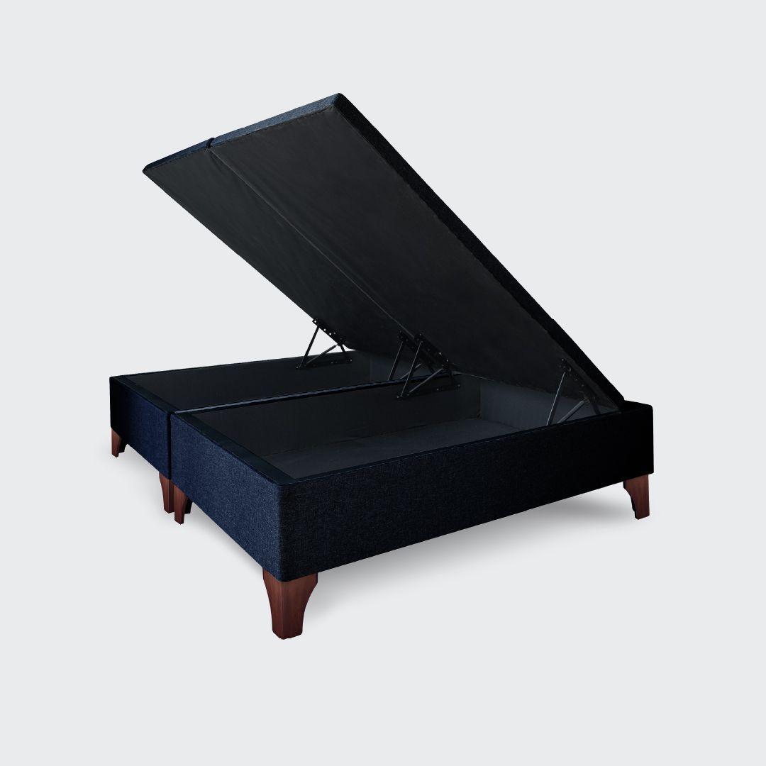 Base baúl 2 plazas europea apertura horizontal 150x190 negro-3