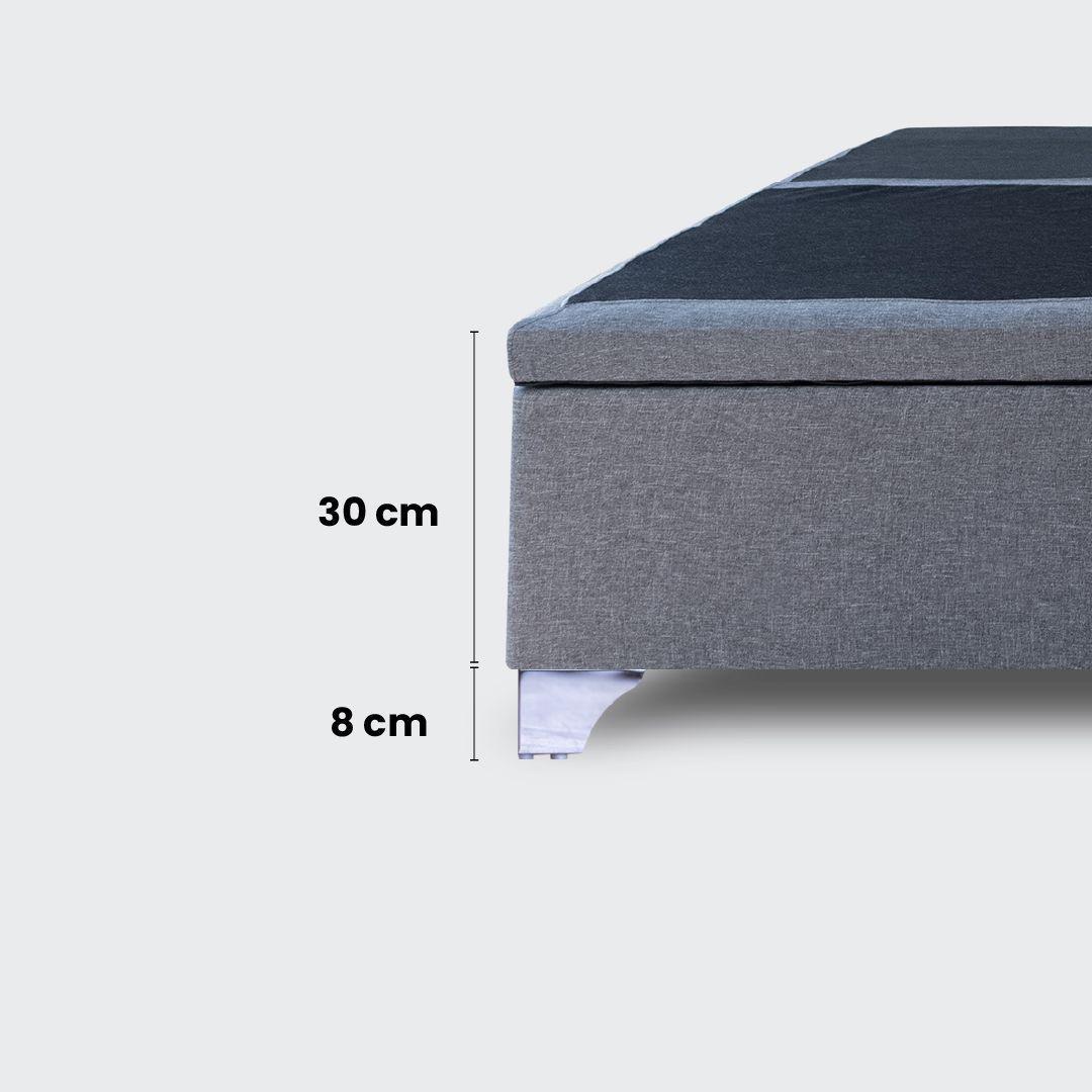 Base baúl Elite 1,5 plazas apertura horizontal gris-4