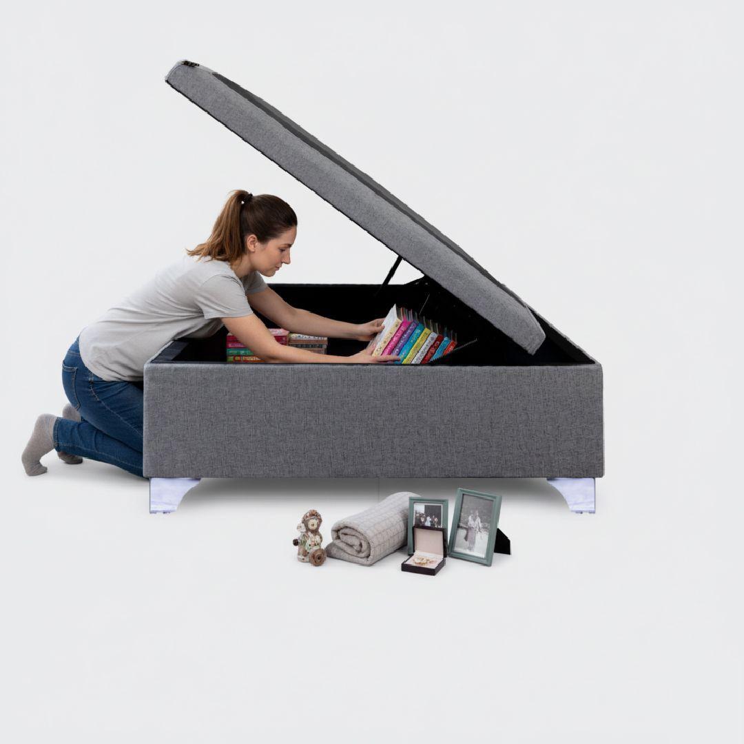 Base baúl Elite 1 plaza apertura horizontal gris-3