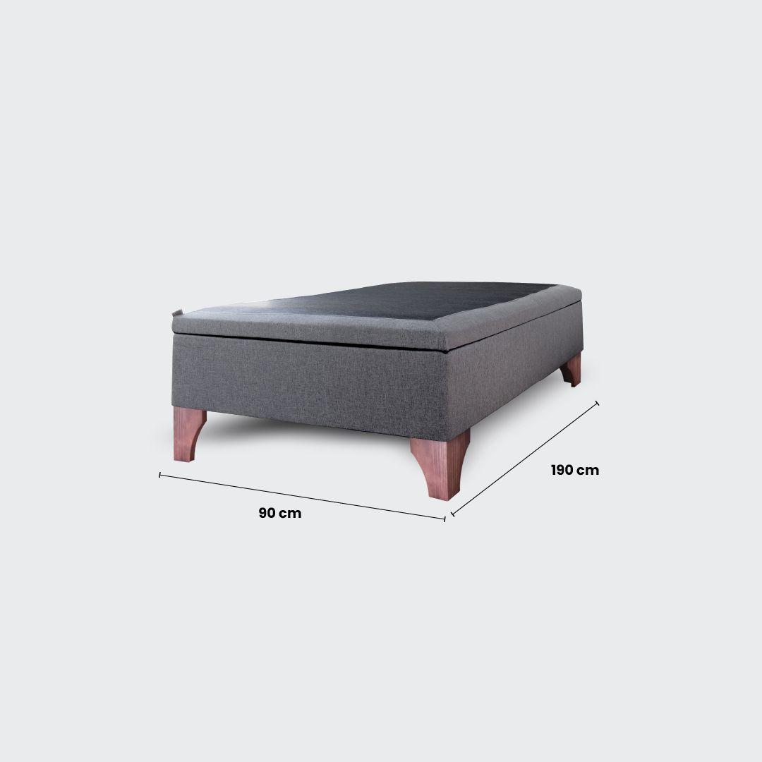 Base baúl 1 plaza europea apertura horizontal 90x190 gris-5