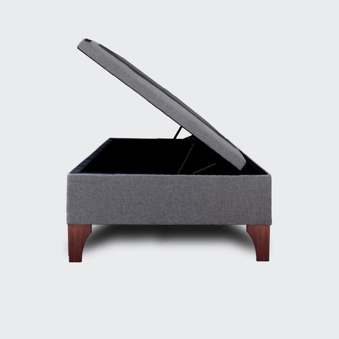 Base baúl 1,5 plazas europea apertura horizontal 105x190 gris-3