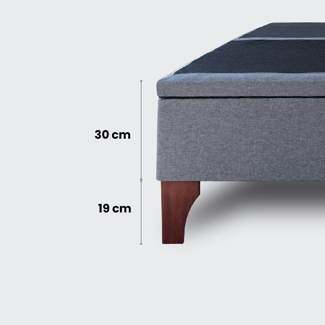 Base baúl 1,5 plazas europea apertura horizontal 105x190 gris-4