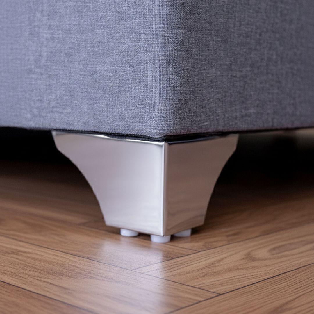 Cama baúl 2 plazas Elite Athenas con respaldo tubular gris-4