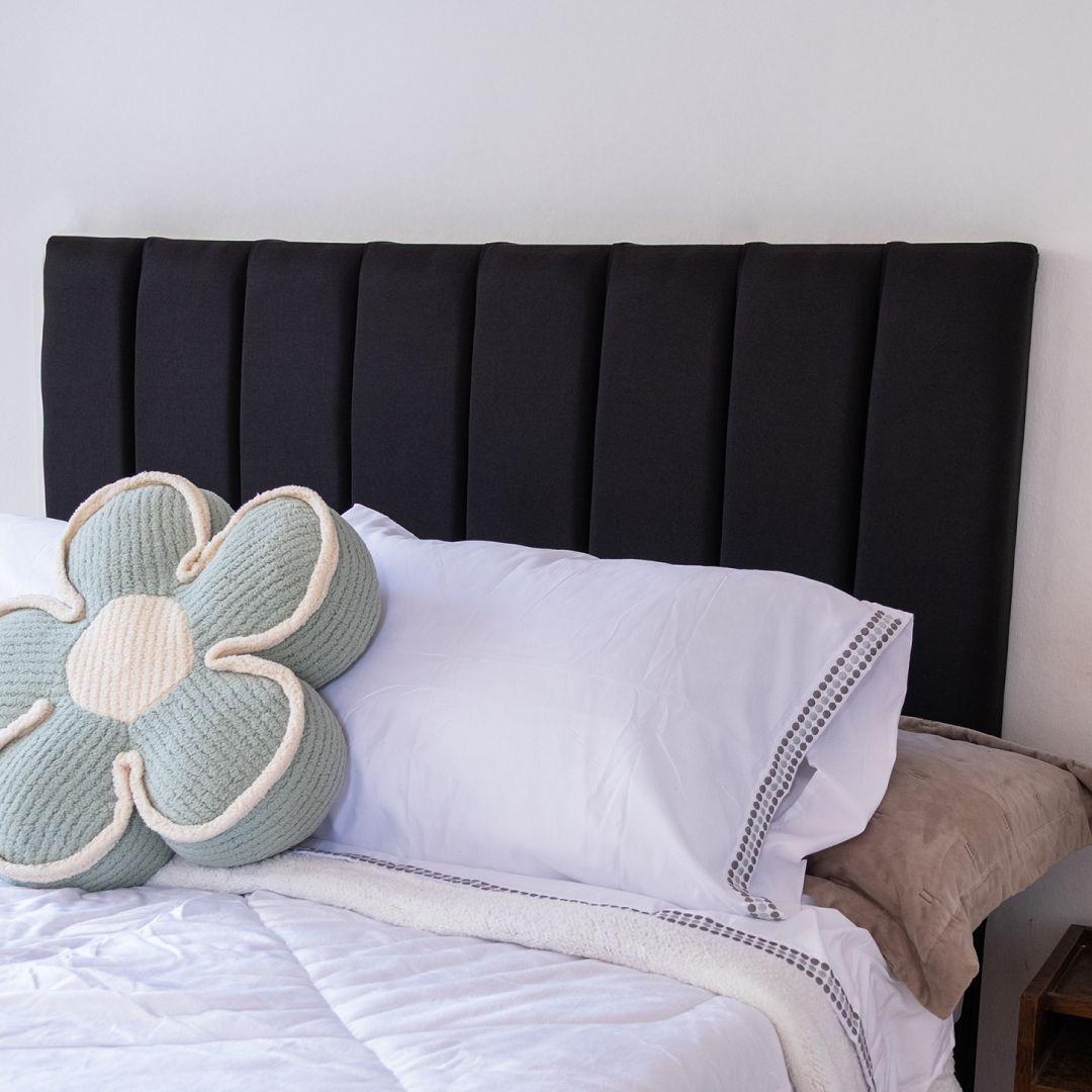 Respaldo de cama King Tubular Negro-2