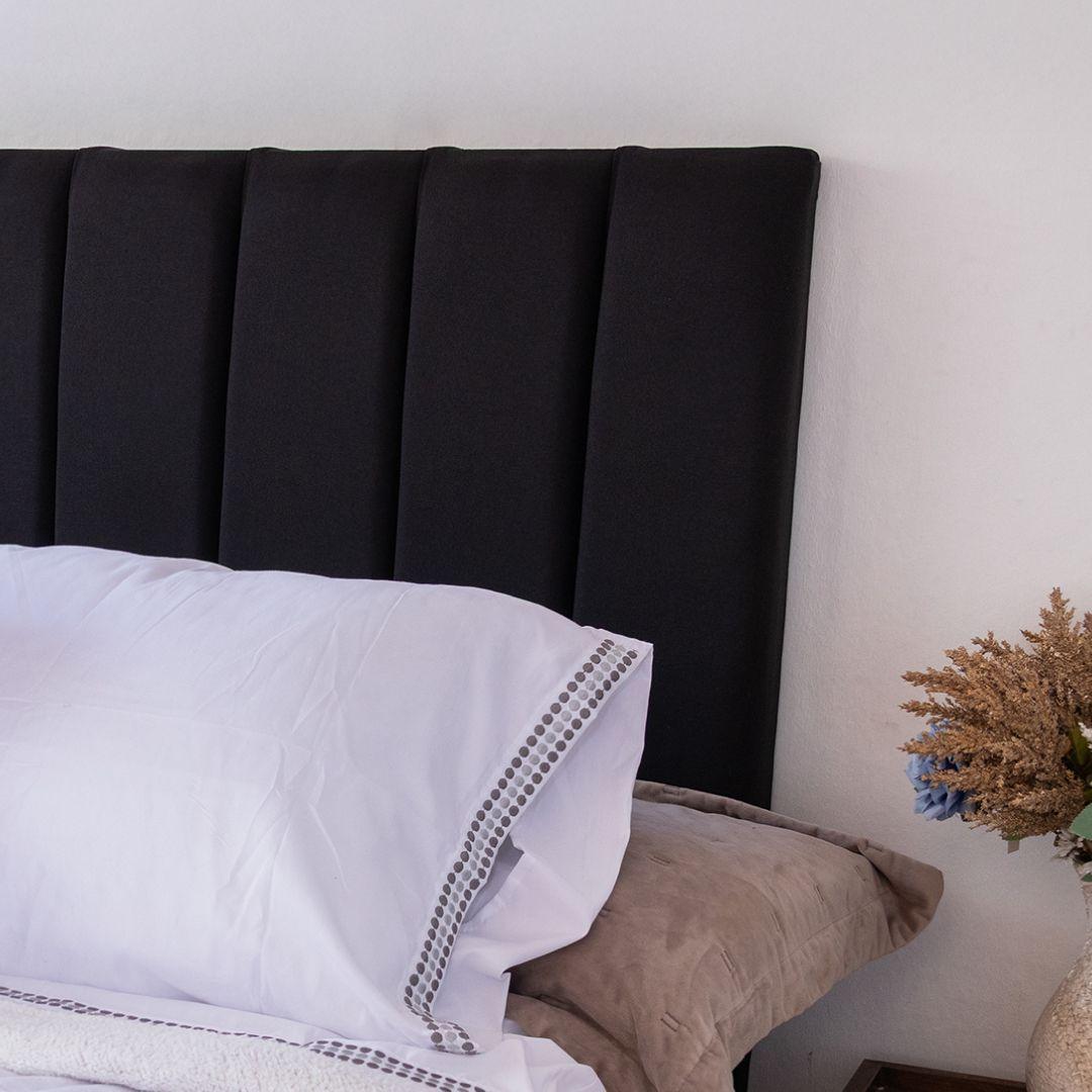 Respaldo de cama 1,5 plazas Tubular Negro-2