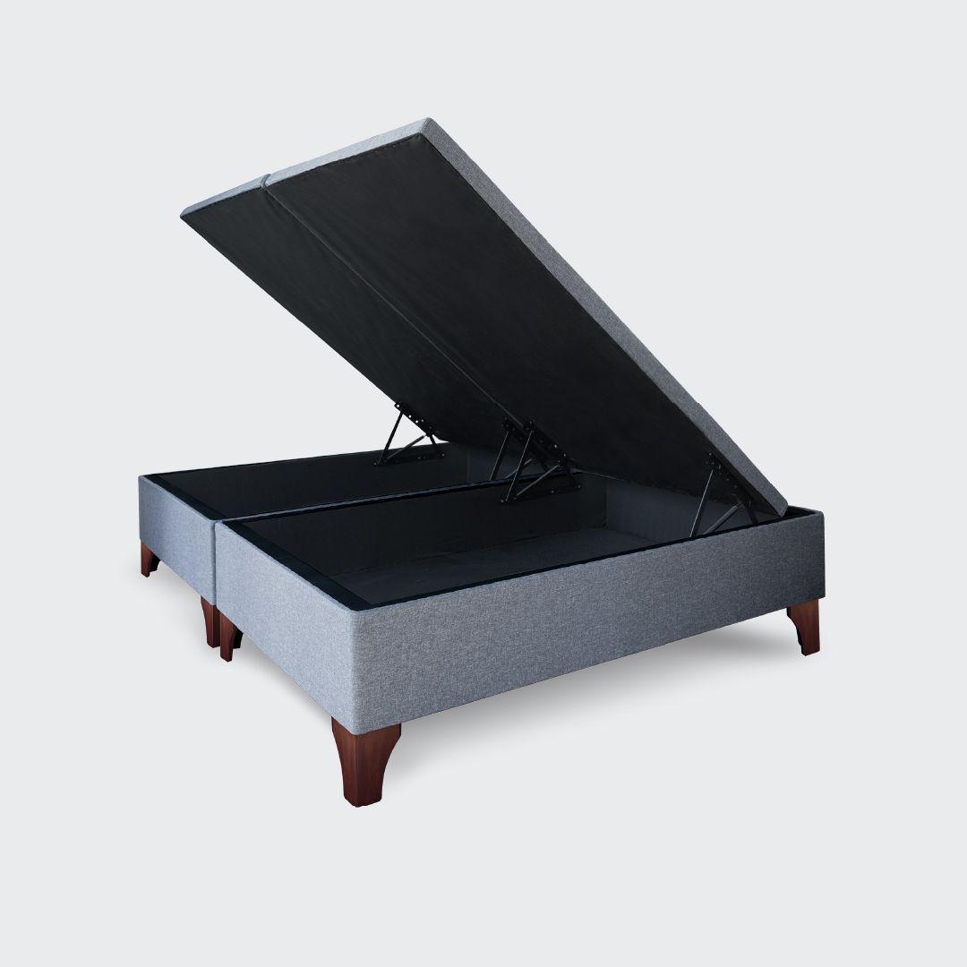 Base baúl 2 plazas europea apertura horizontal 150x190 gris-3