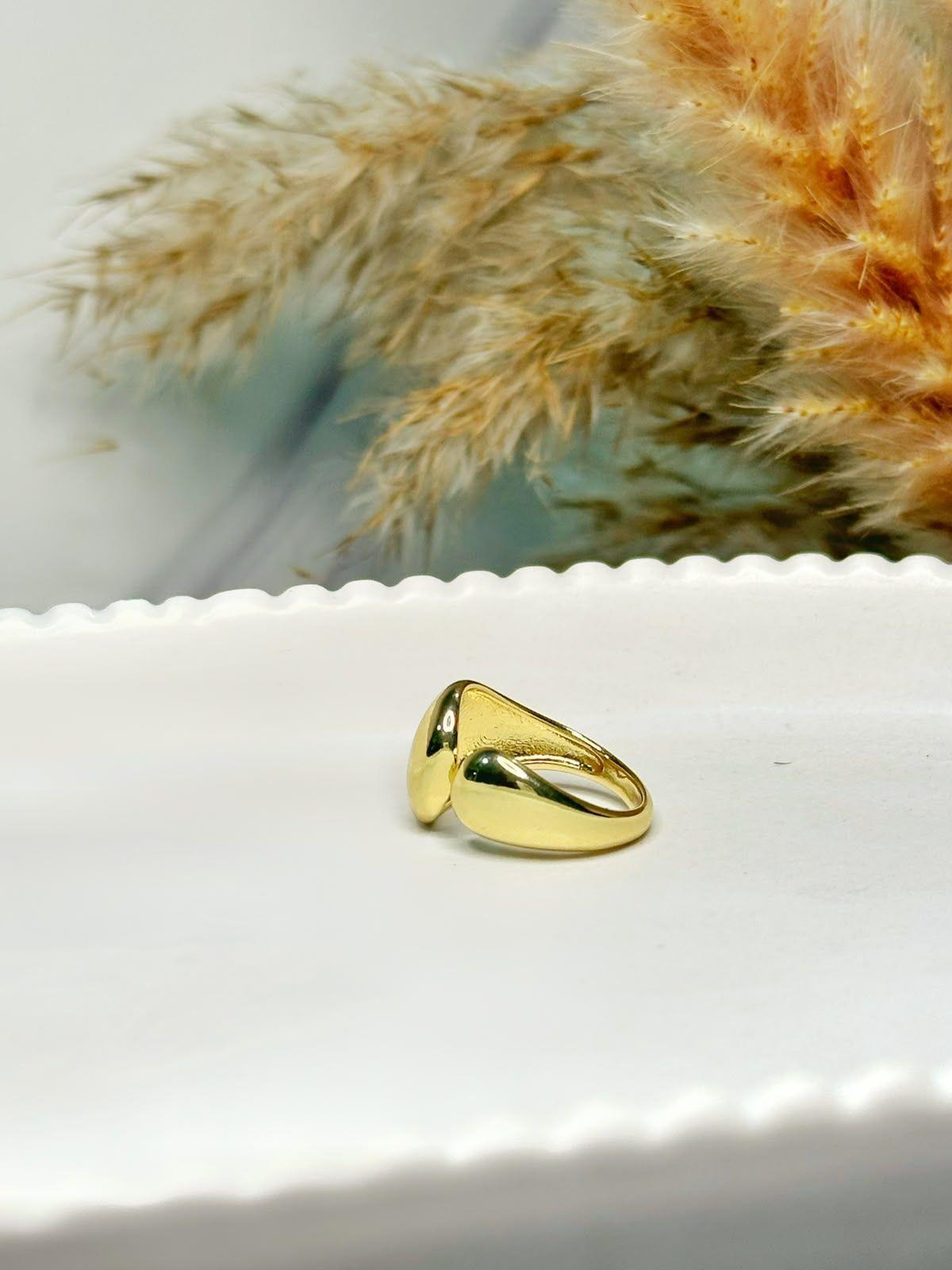 Anillo Joselin Asimétrico Ajustable Baño de Oro 18K-0
