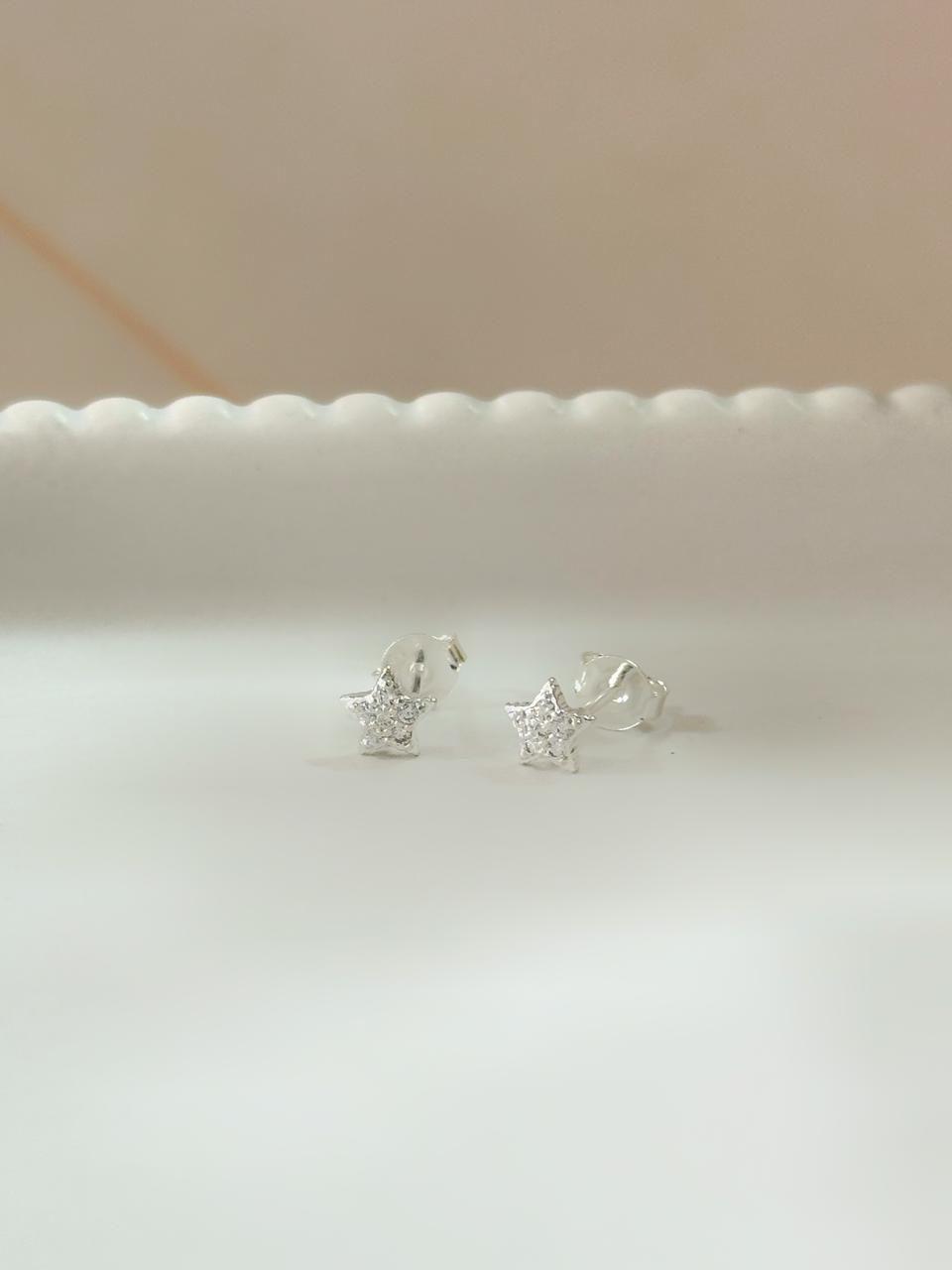 Aros mini estrella plata 925-2