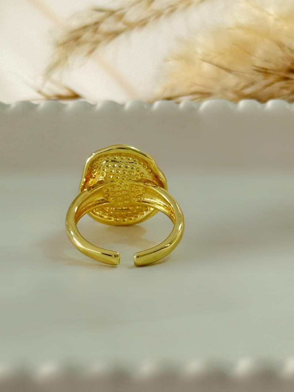 Anillo Rebeca perla Ajustable Baño de Oro 18K-2
