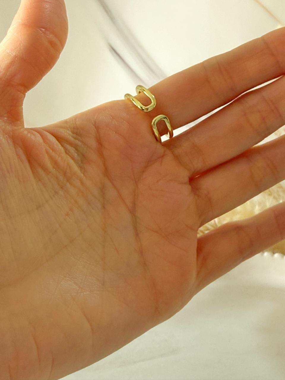 Anillo doble estrella Ajustable Baño de Oro 18K-4