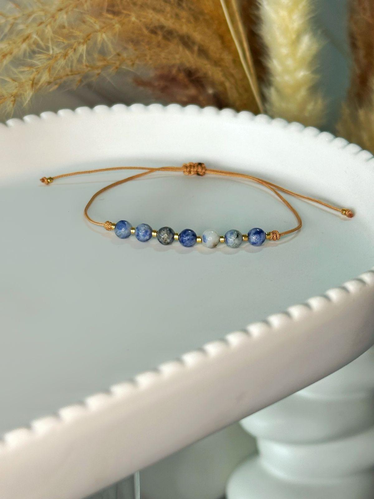 Pulsera sodalita piedra natural ajustable-3