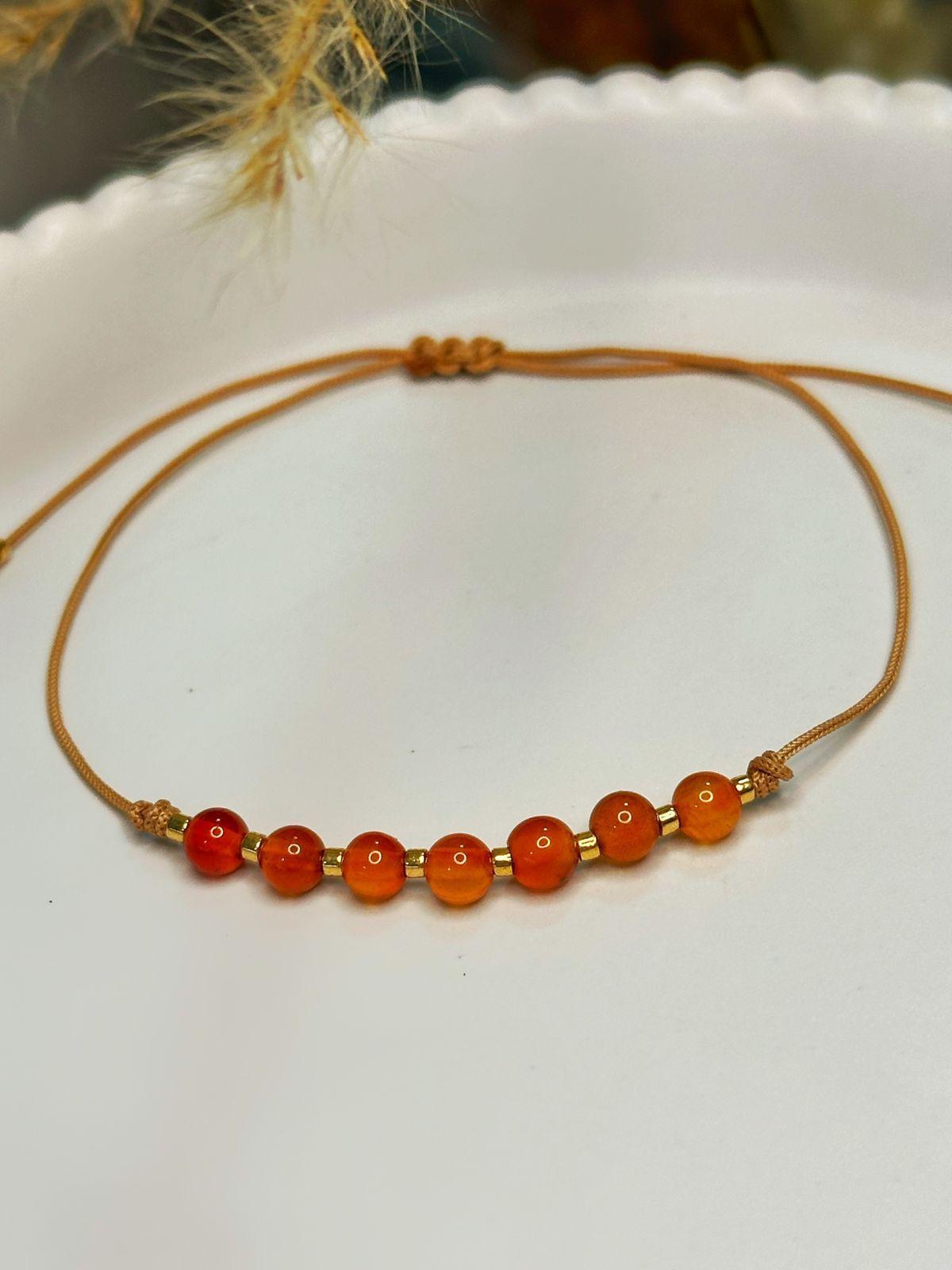 Pulsera cornalina piedra natural ajustable-3