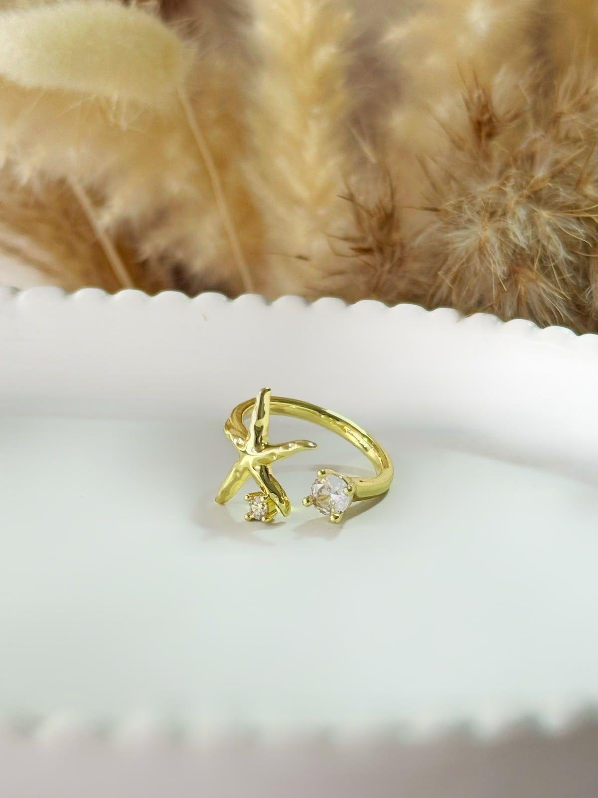Anillo Adriana Ajustable Baño de Oro 18K-3