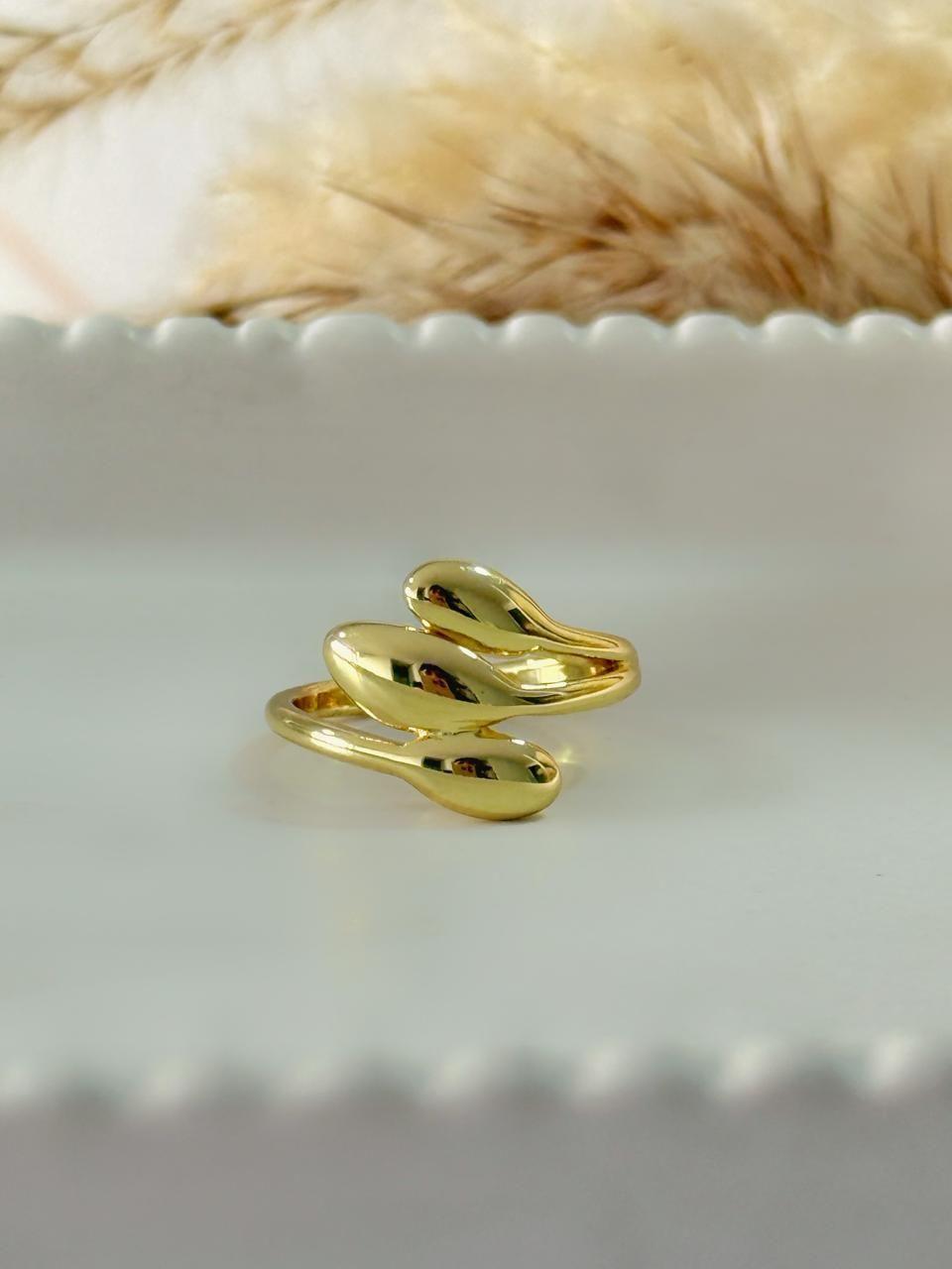 Anillo Ignacia Mujer Ba o de Oro 18K Ajustable Minimalista-2