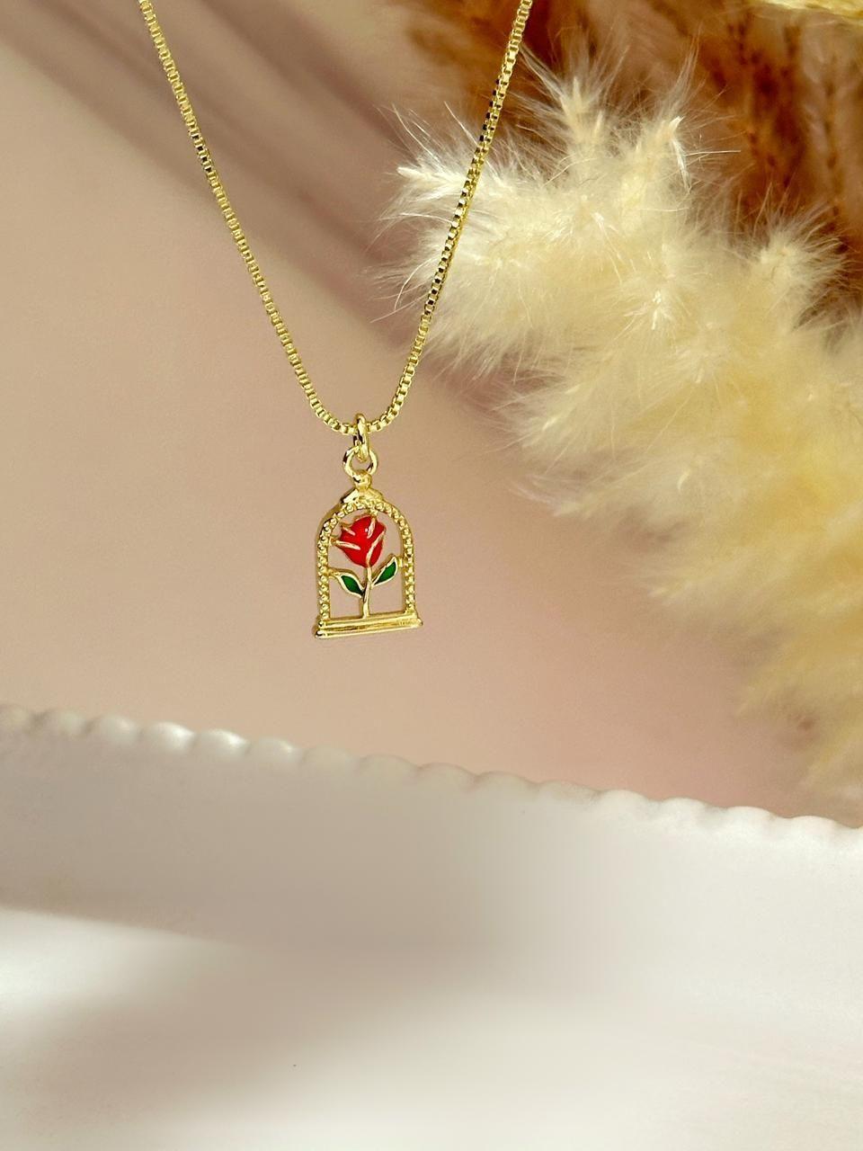Collar rosa roja-2