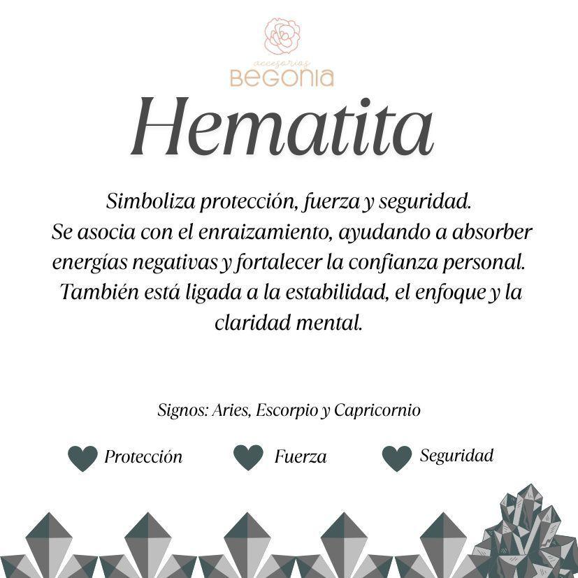 Pulsera de Piedra Natural Hematita ajustable-2