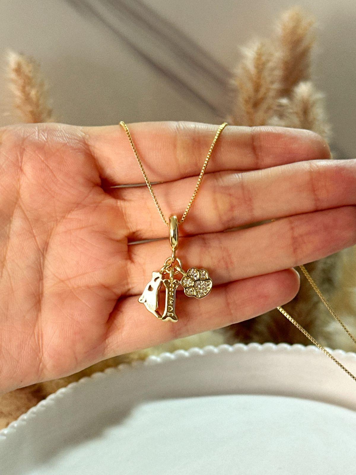 Collar I Love My Dog Baño de Oro 18K Mujer niña-2