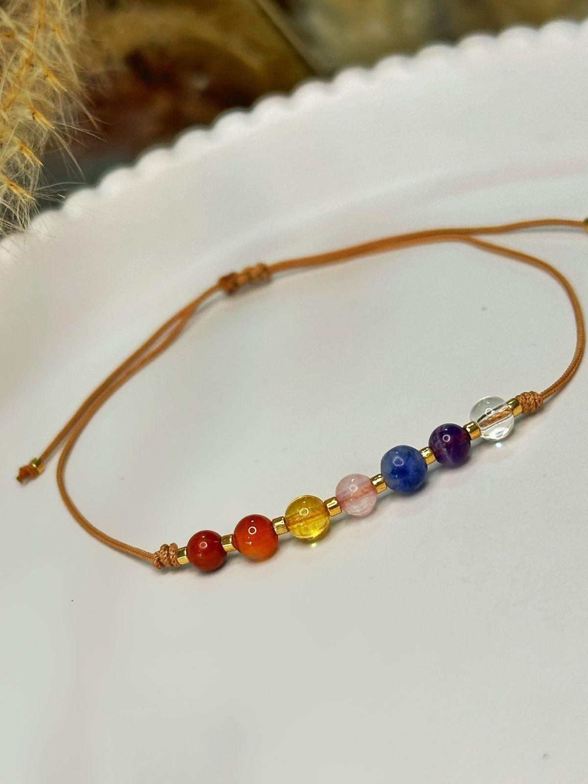 Pulsera 7 chakras piedra natural ajustable-3