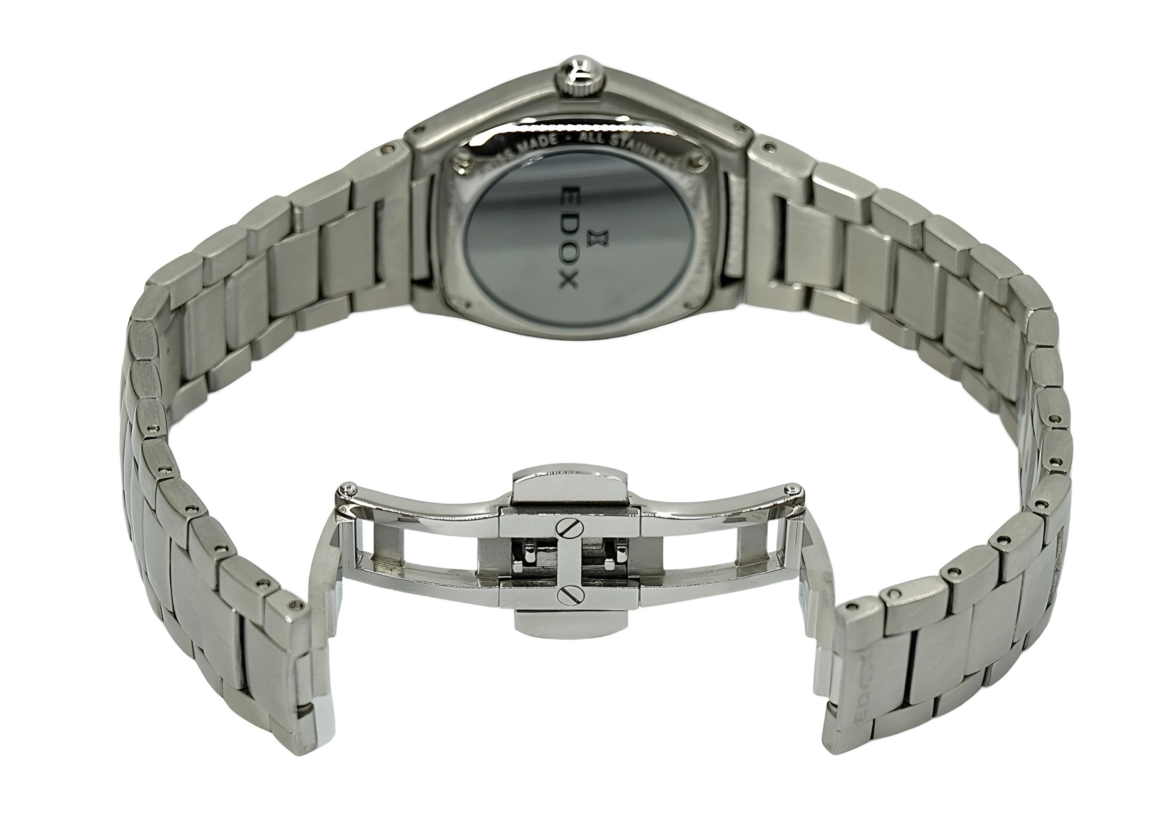 Reloj Edox Classic Mujer Plateado Esfera Blanca 28mm-3