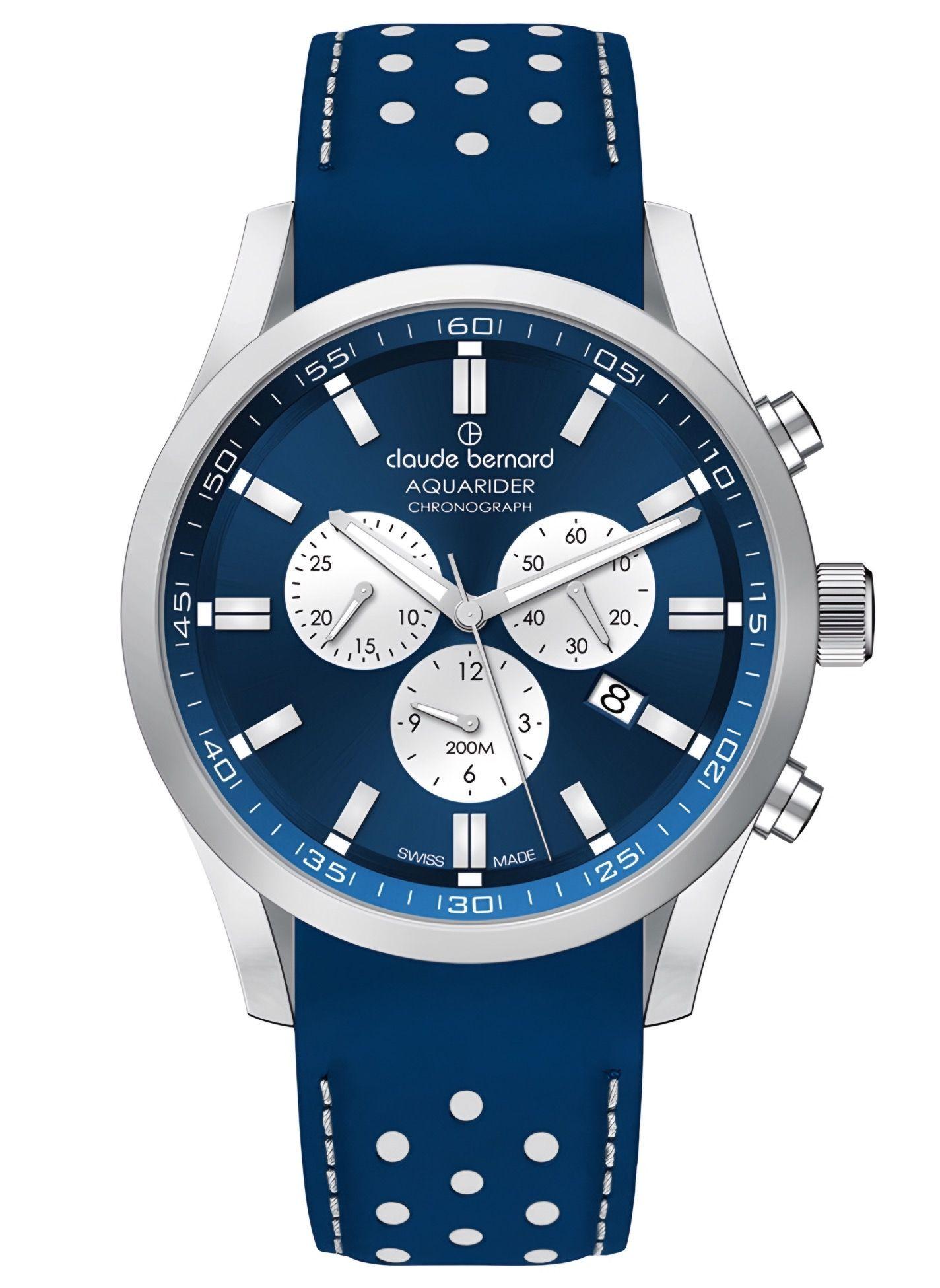 Reloj Claude Bernard Cronografo Hombre 44mm Azul-0