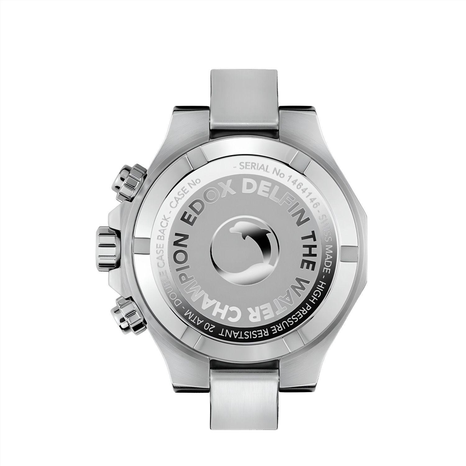 Reloj Edox Delfin The Original Chronograph Pulsera Negra Hombre-5