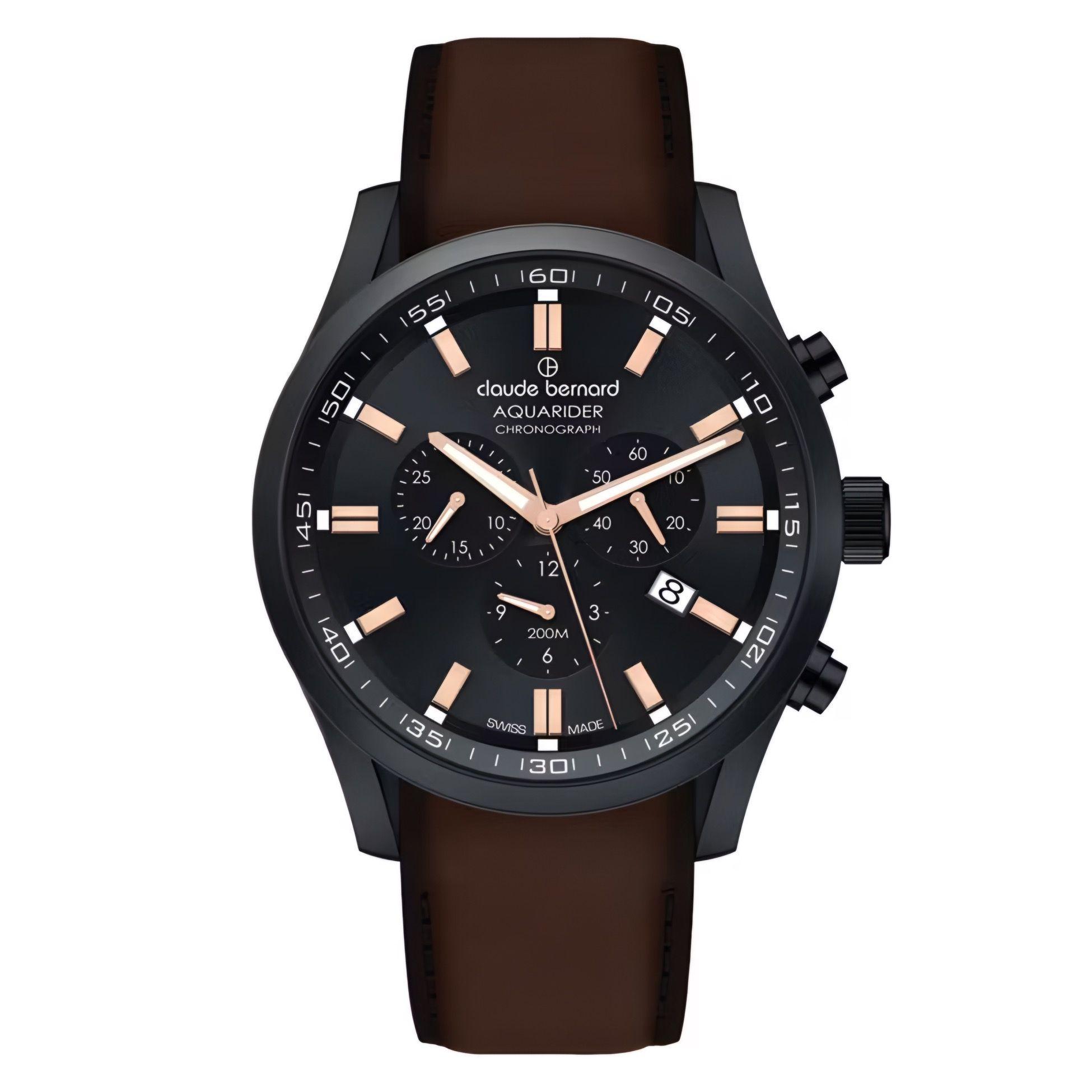 Reloj Claude Bernard Cronógrafo Cafe Hombre -0