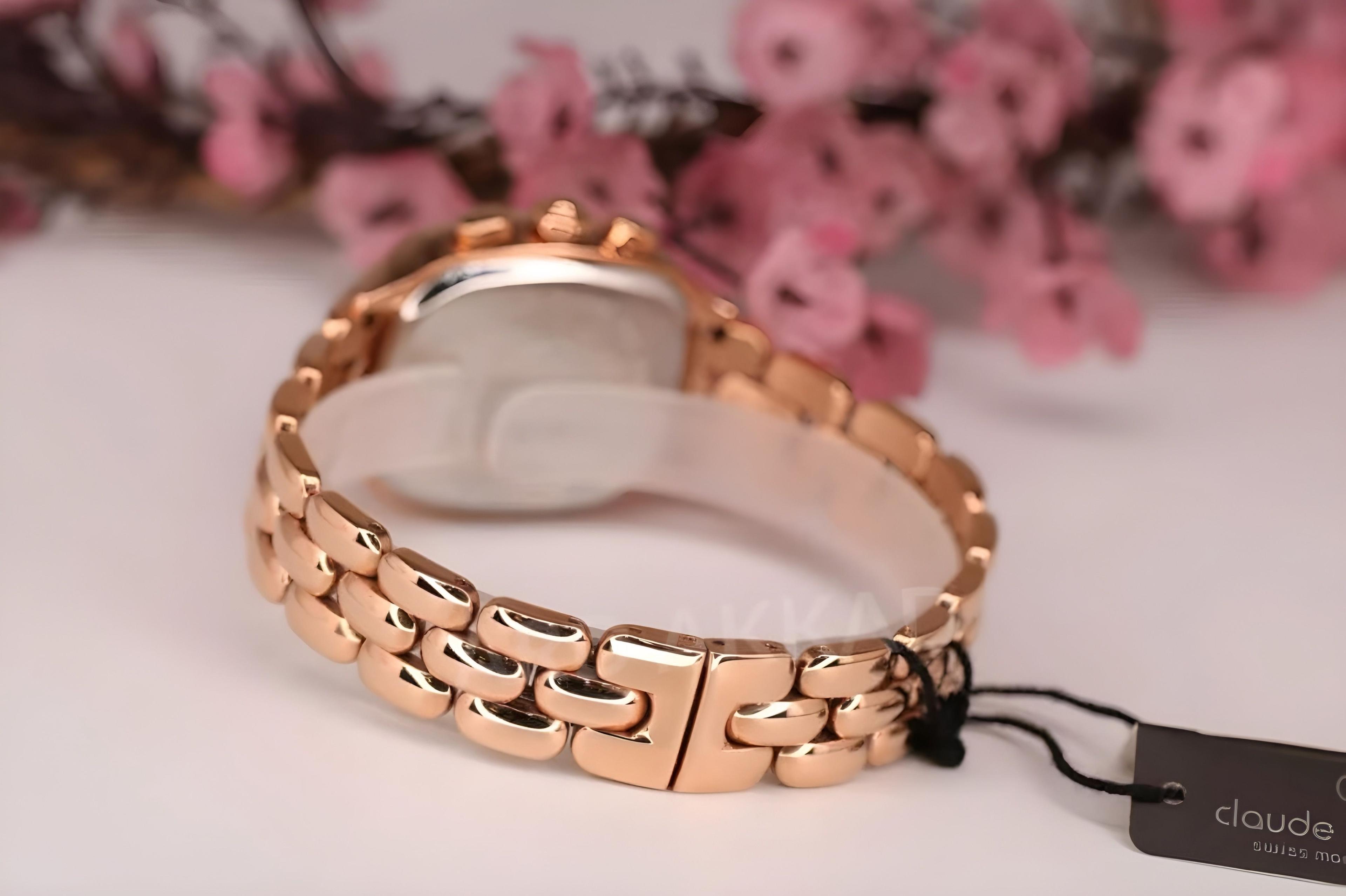 Reloj Claude Bernard Cronografo Oro Rosa Mujer-4