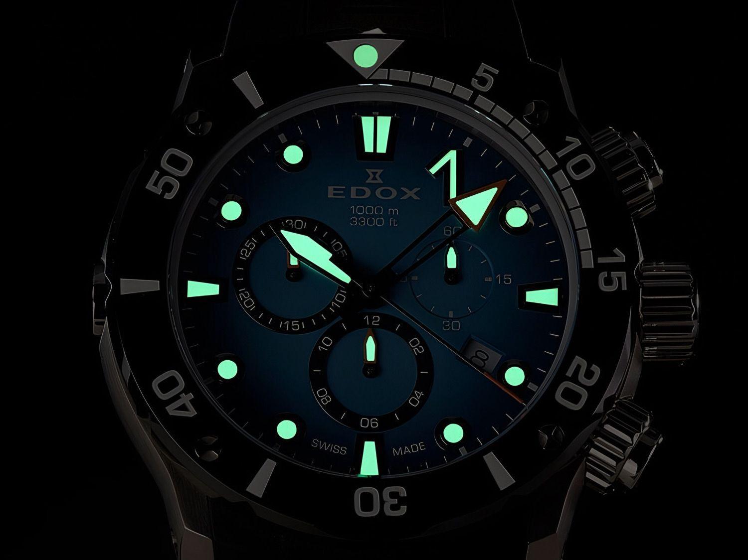 Reloj Edox Chronograph Esfera Azul Hombre-3
