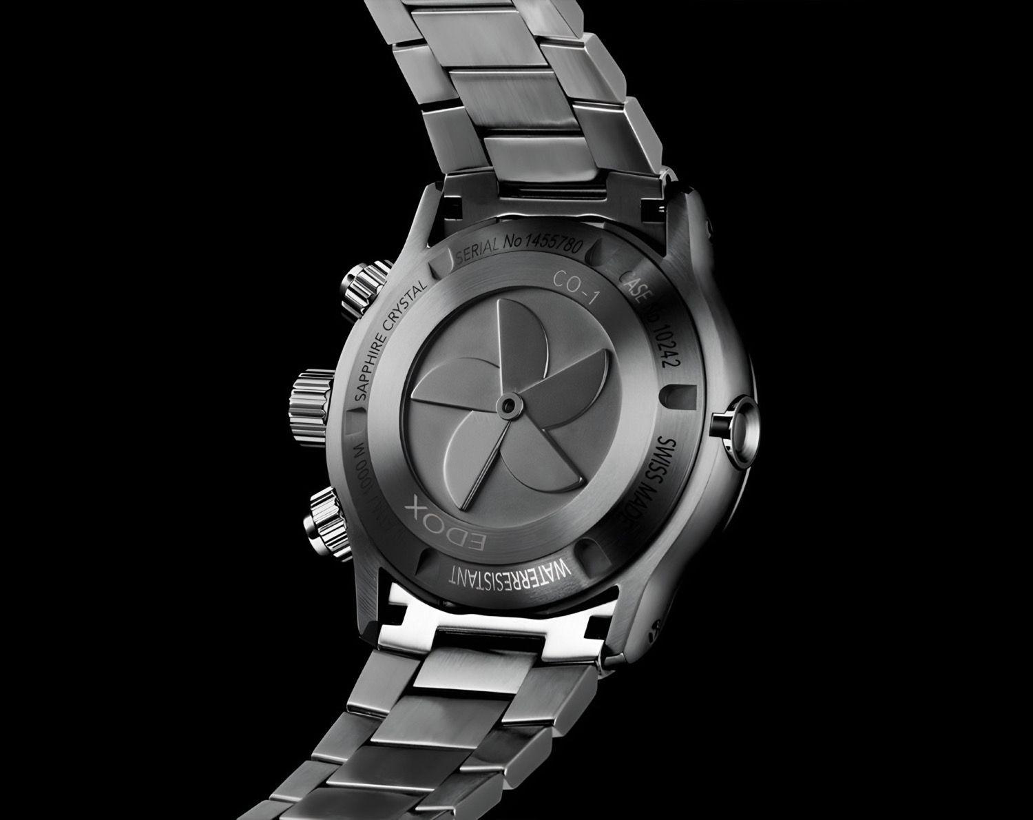 Reloj Edox Chronograph Esfera Azul Hombre-5