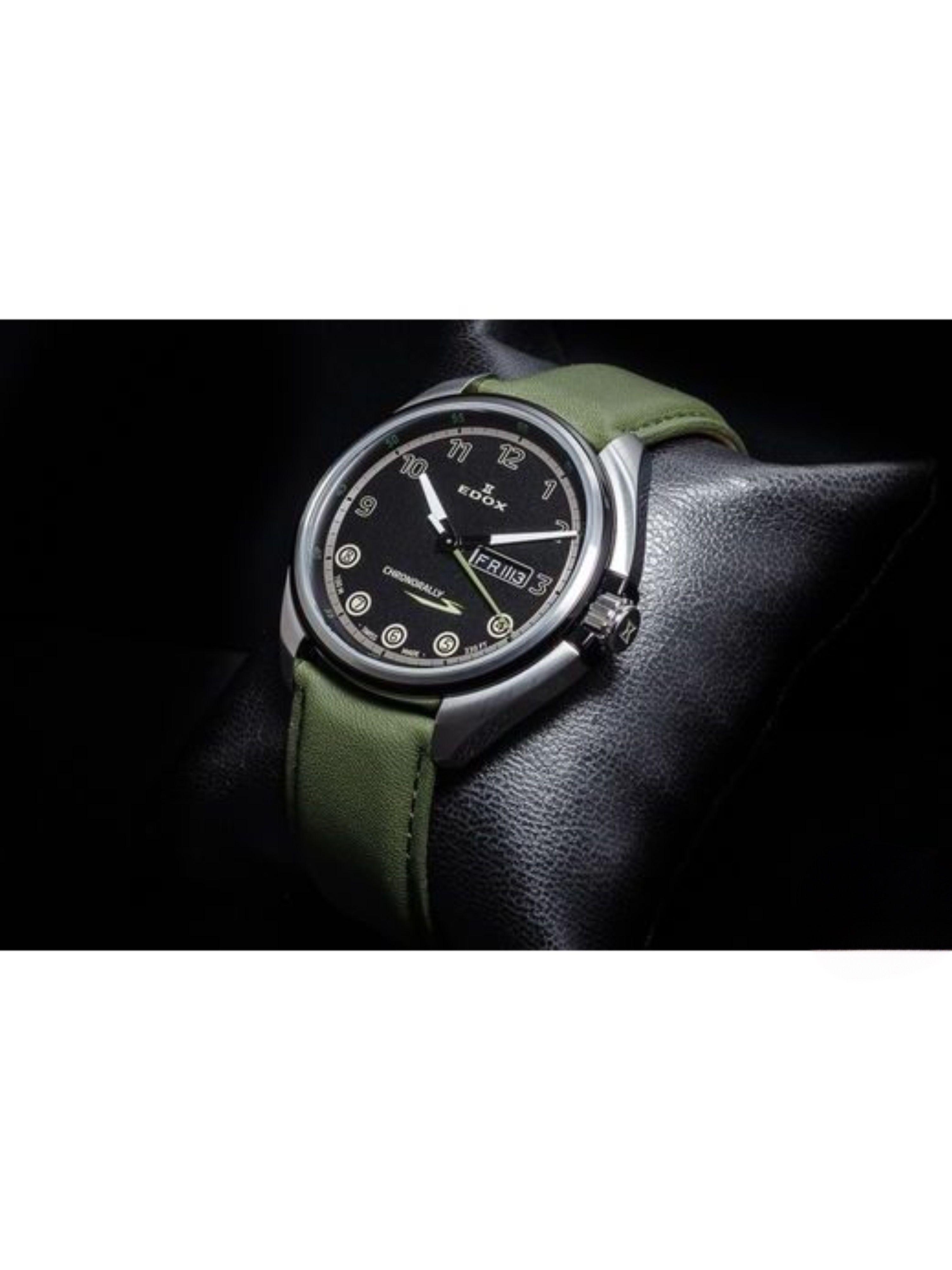 Reloj Edox Chronorally Green Hombre-5