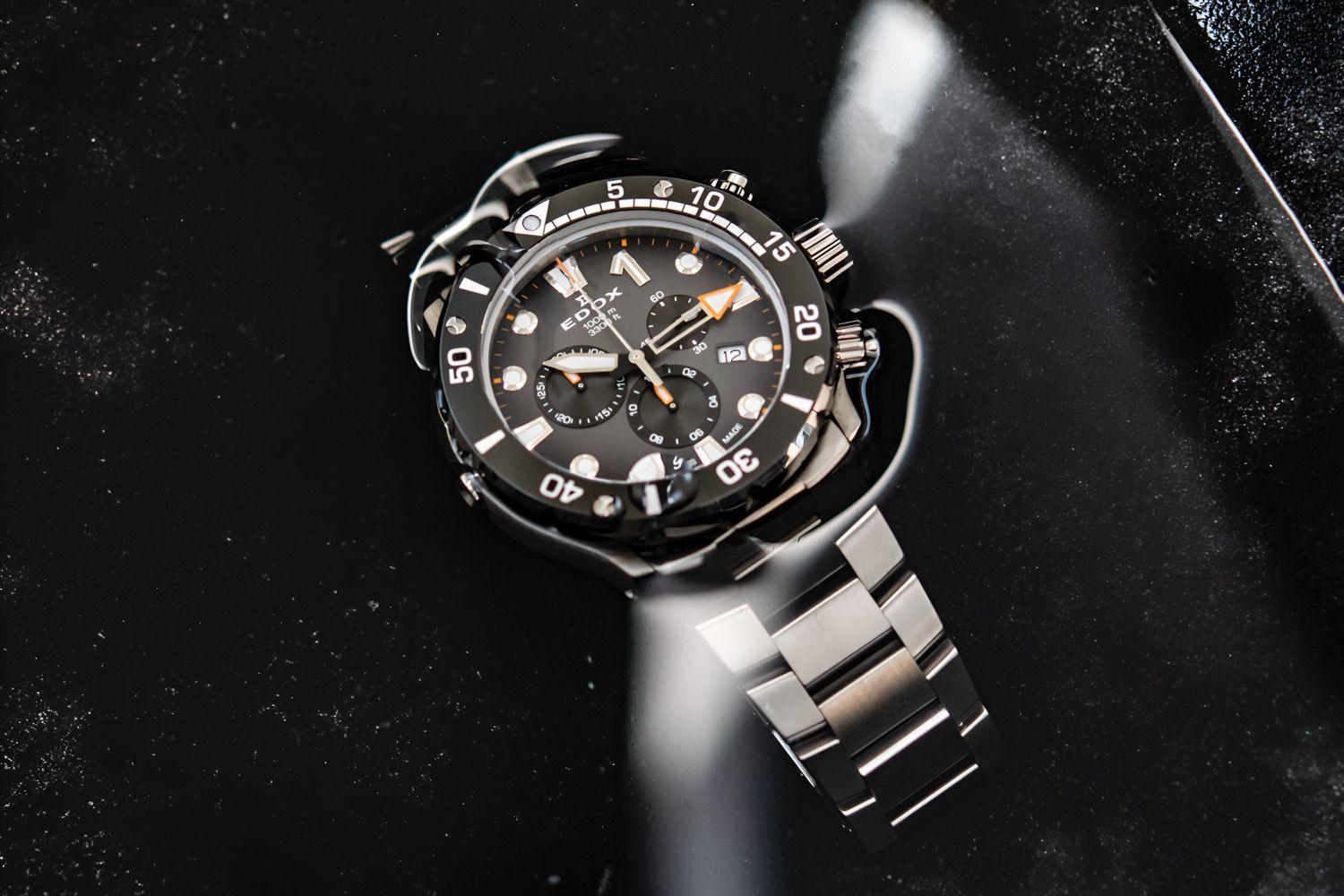 Reloj Edox Chronograph Esfera Negra Hombre-3