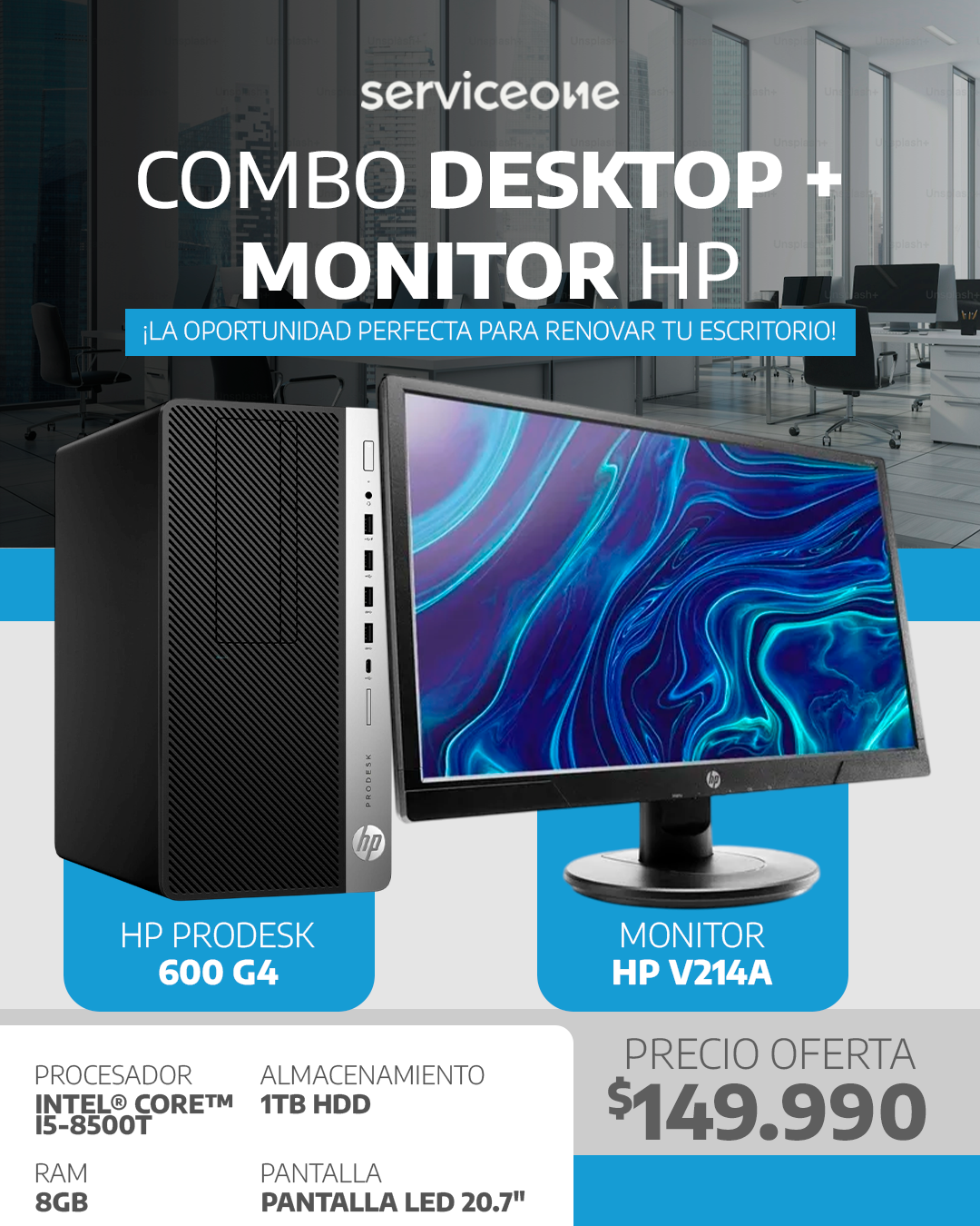 Combo Desktop + Monitor HP-0