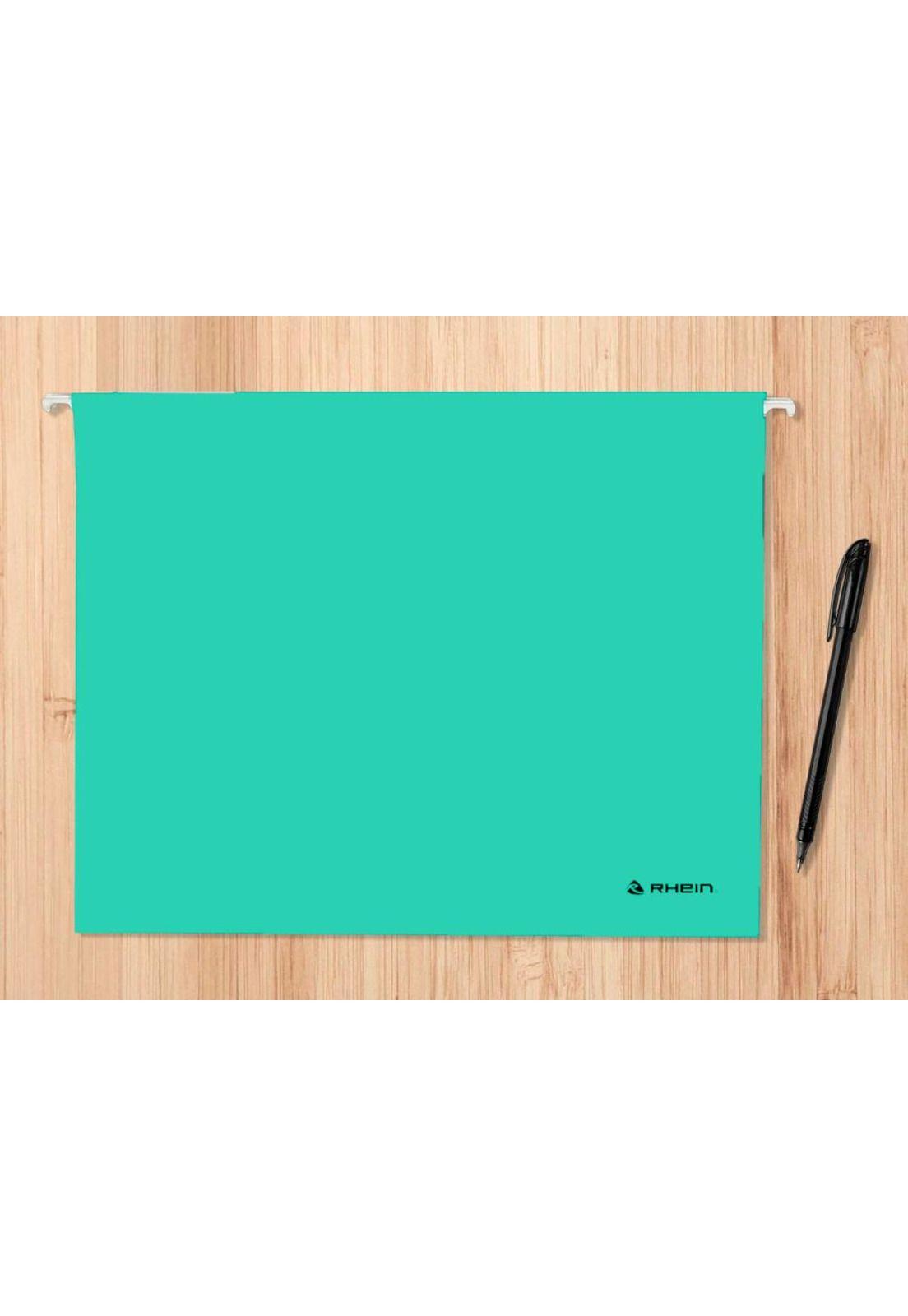 Pack 25 Carpeta Colgante Cartulina Oficio Verde Rhein-3