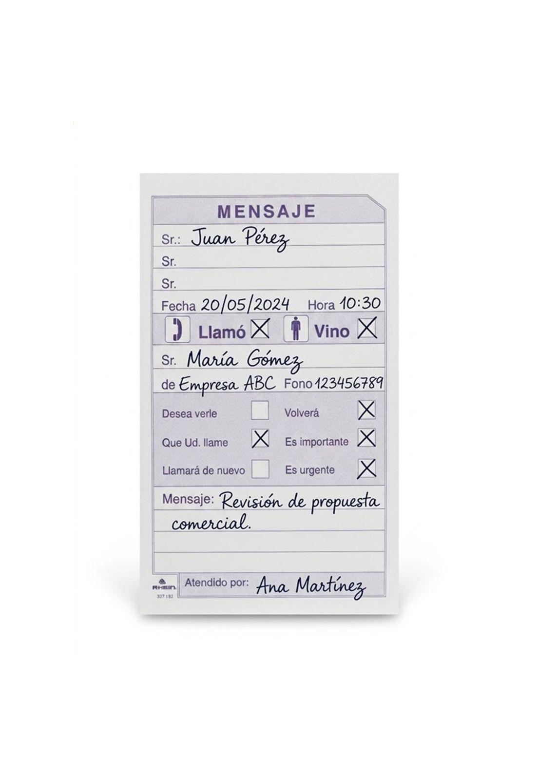 Talonario de Recados Block 100 hojas Rhein-2